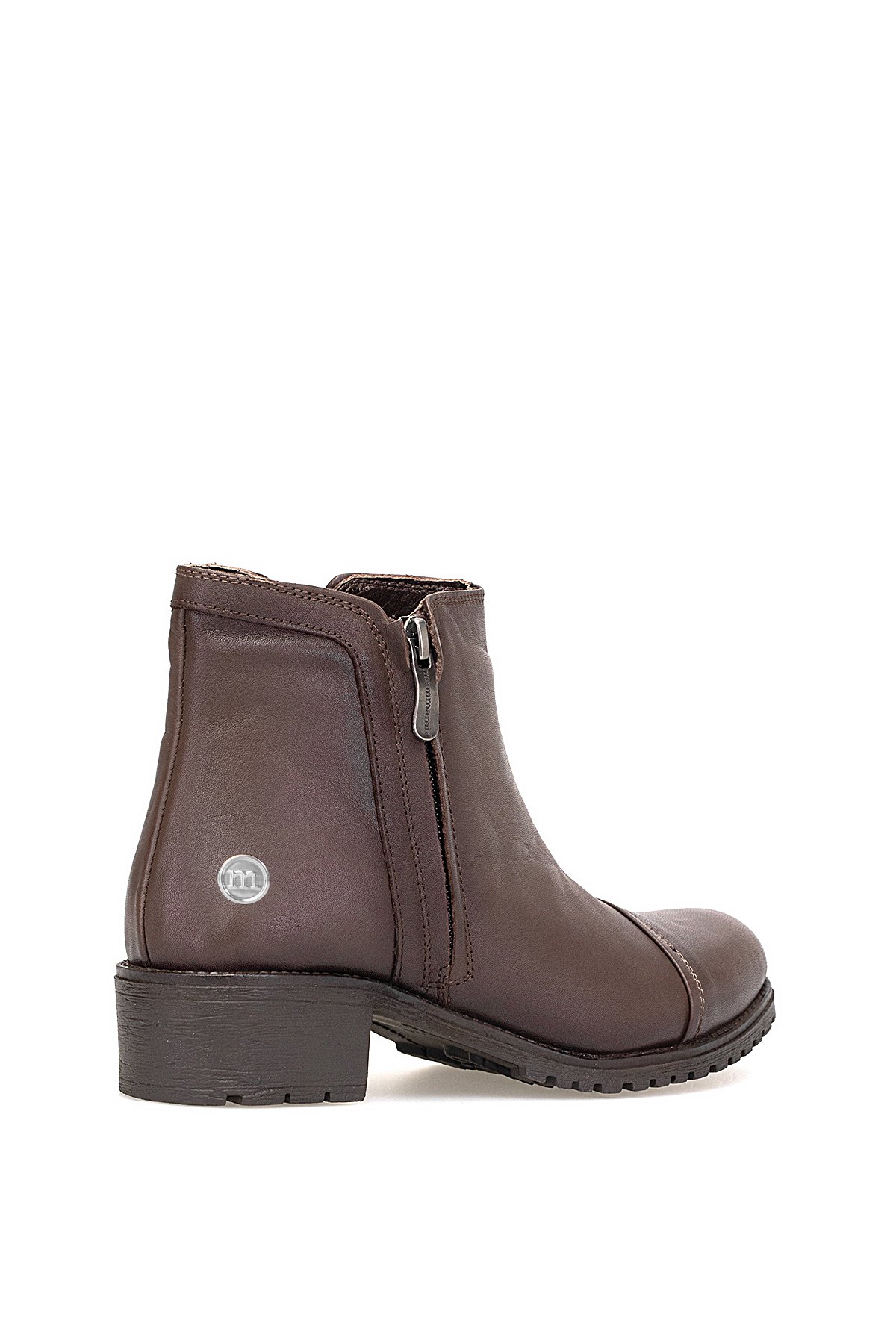 D25KB-1615 Kadın Hakiki Deri Topuklu Bot Kahverengi - Görsel 5