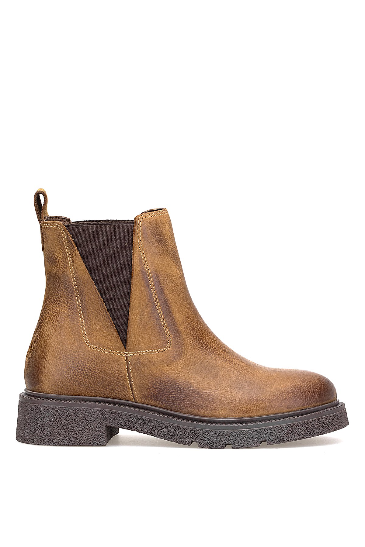 D25KB-8335 Kadın Hakiki Nubuk Deri Chelsea Bot Taba - Görsel 2