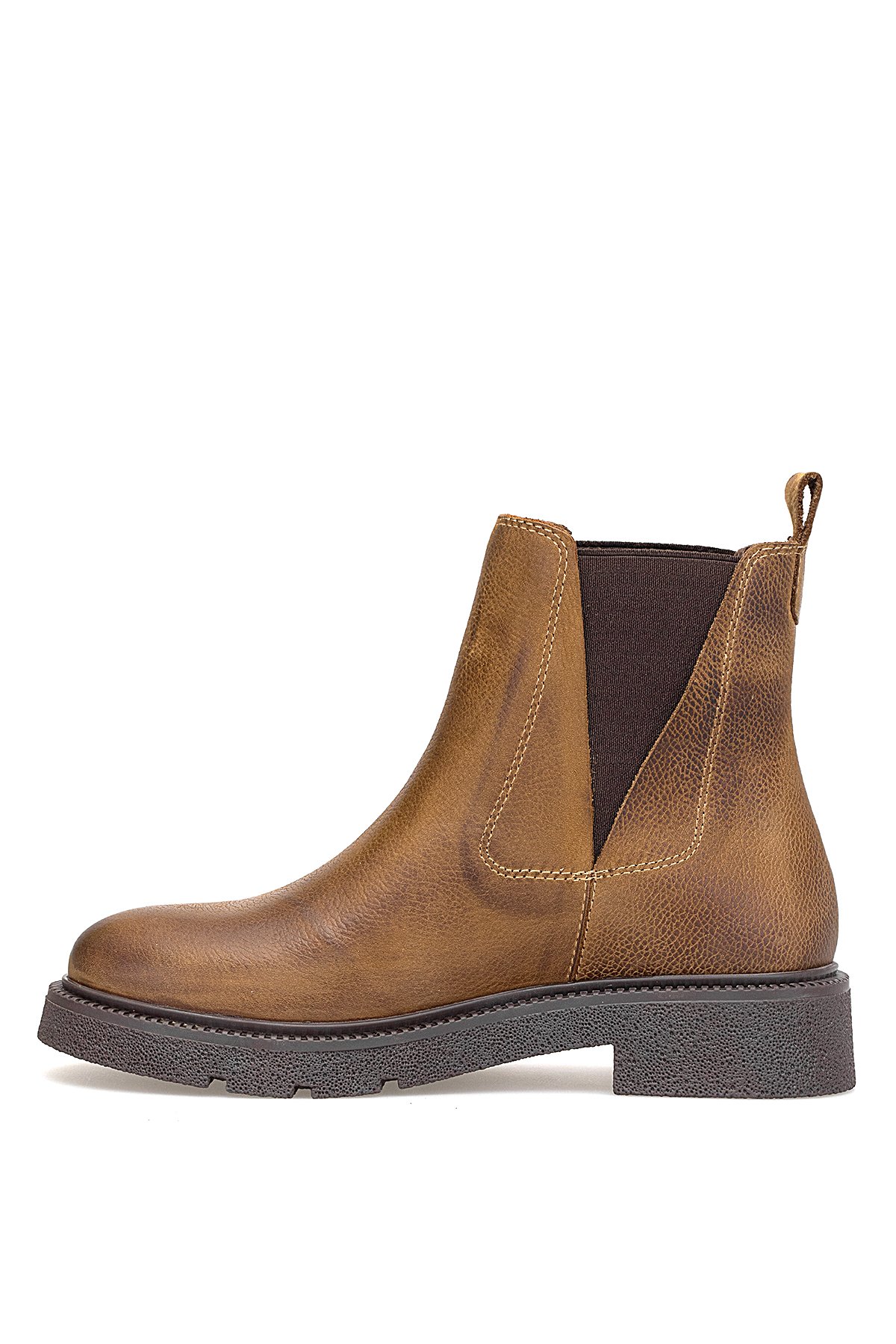 D25KB-8335 Kadın Hakiki Nubuk Deri Chelsea Bot Taba - Görsel 4