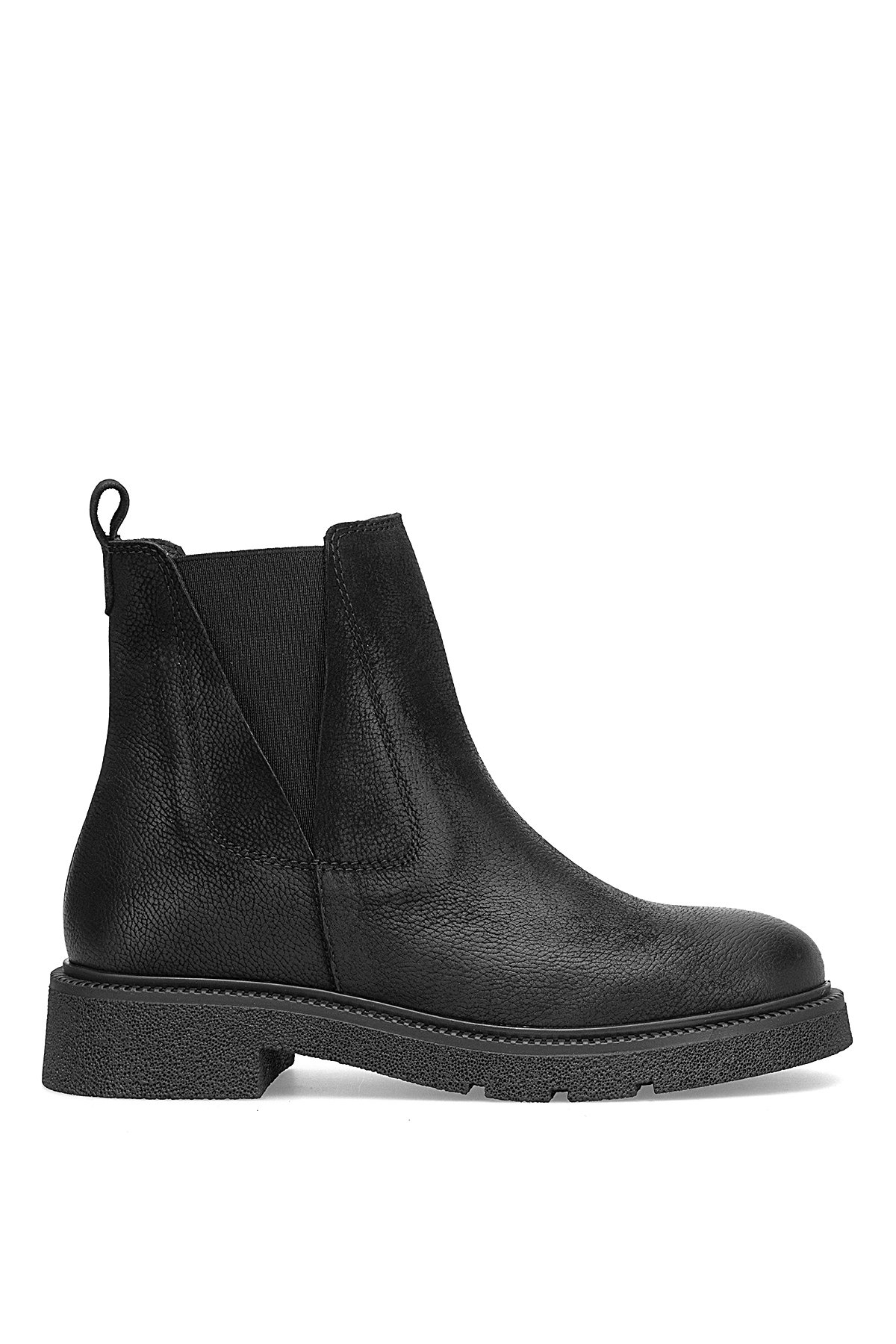 D25KB-8335 Kadın Hakiki Nubuk Deri Chelsea Bot Siyah - Görsel 2