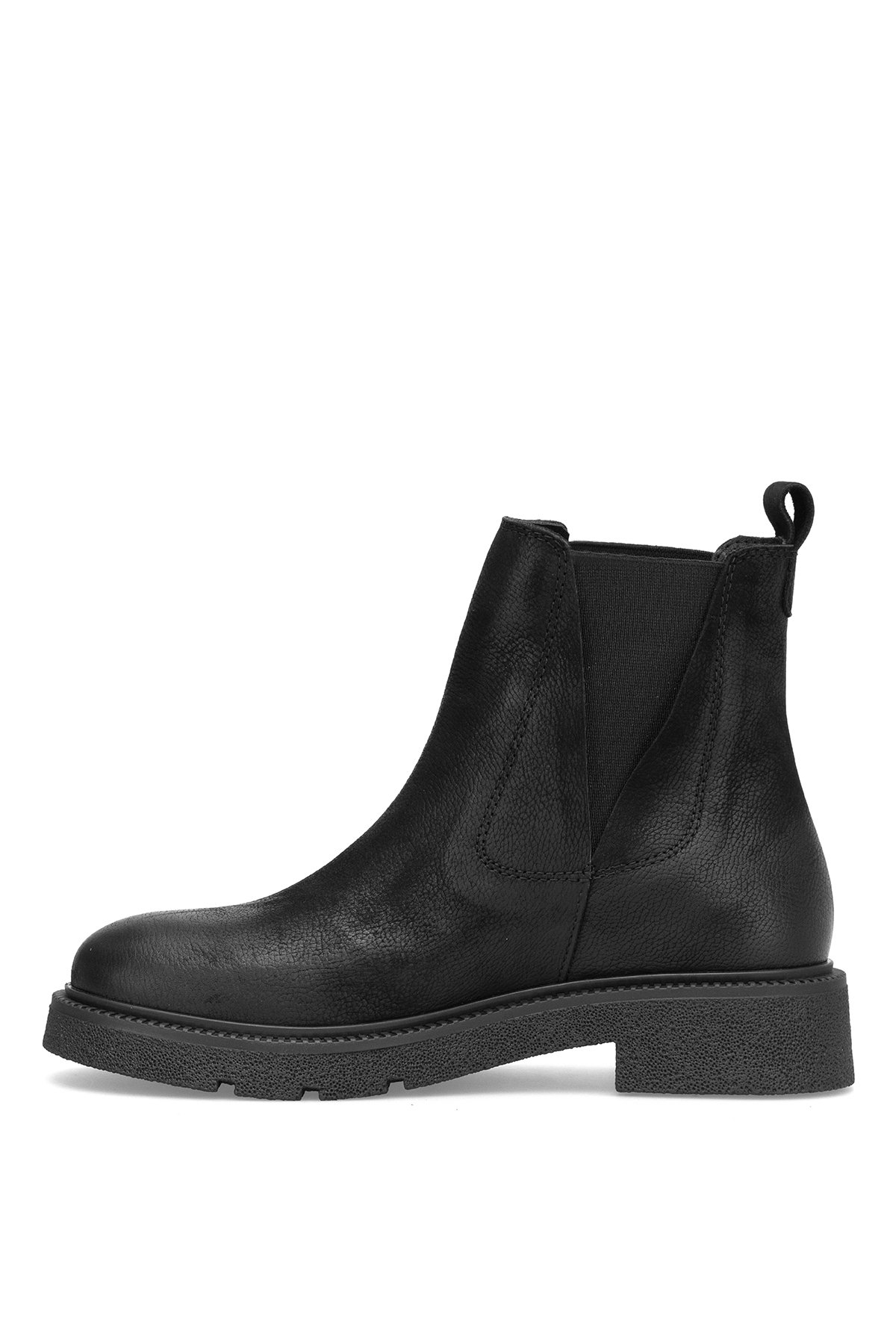 D25KB-8335 Kadın Hakiki Nubuk Deri Chelsea Bot Siyah - Görsel 4