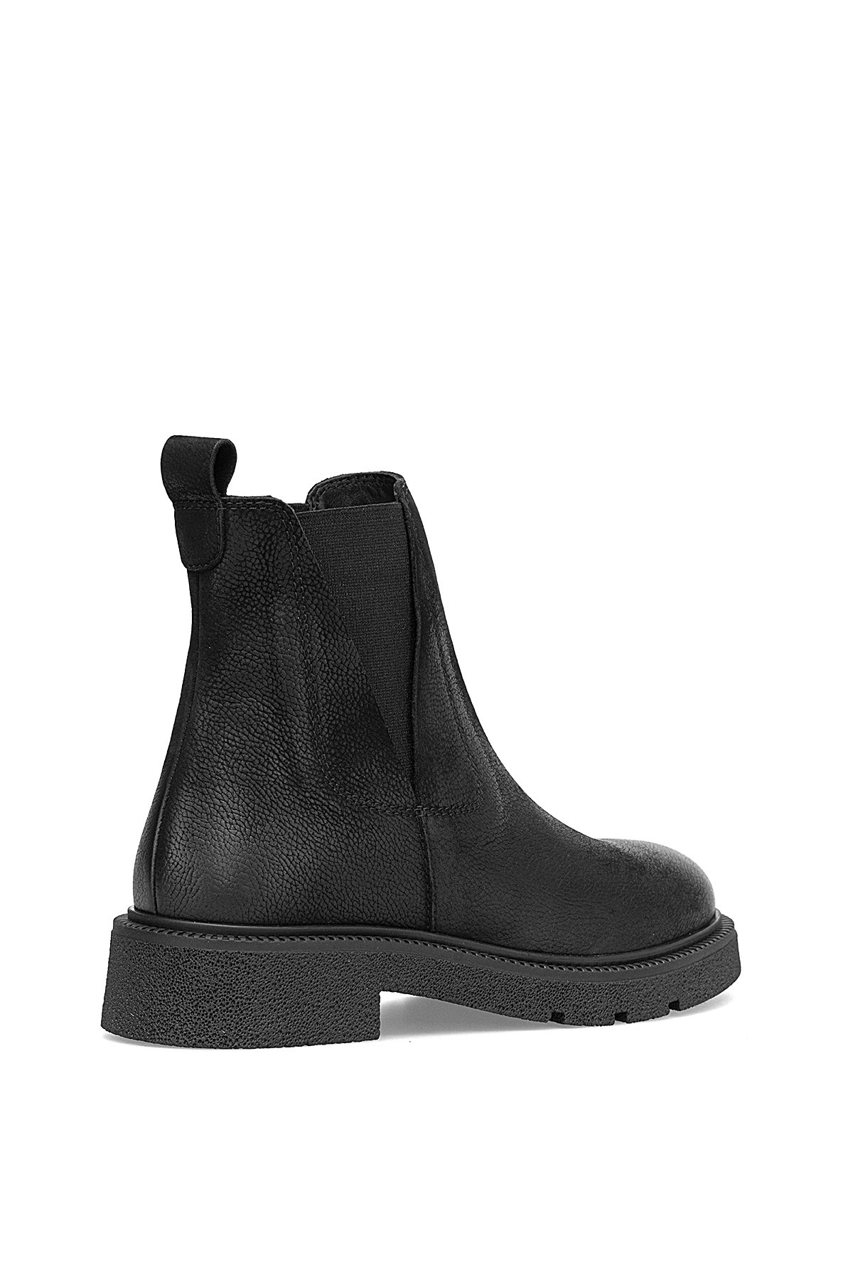 D25KB-8335 Kadın Hakiki Nubuk Deri Chelsea Bot Siyah - Görsel 5