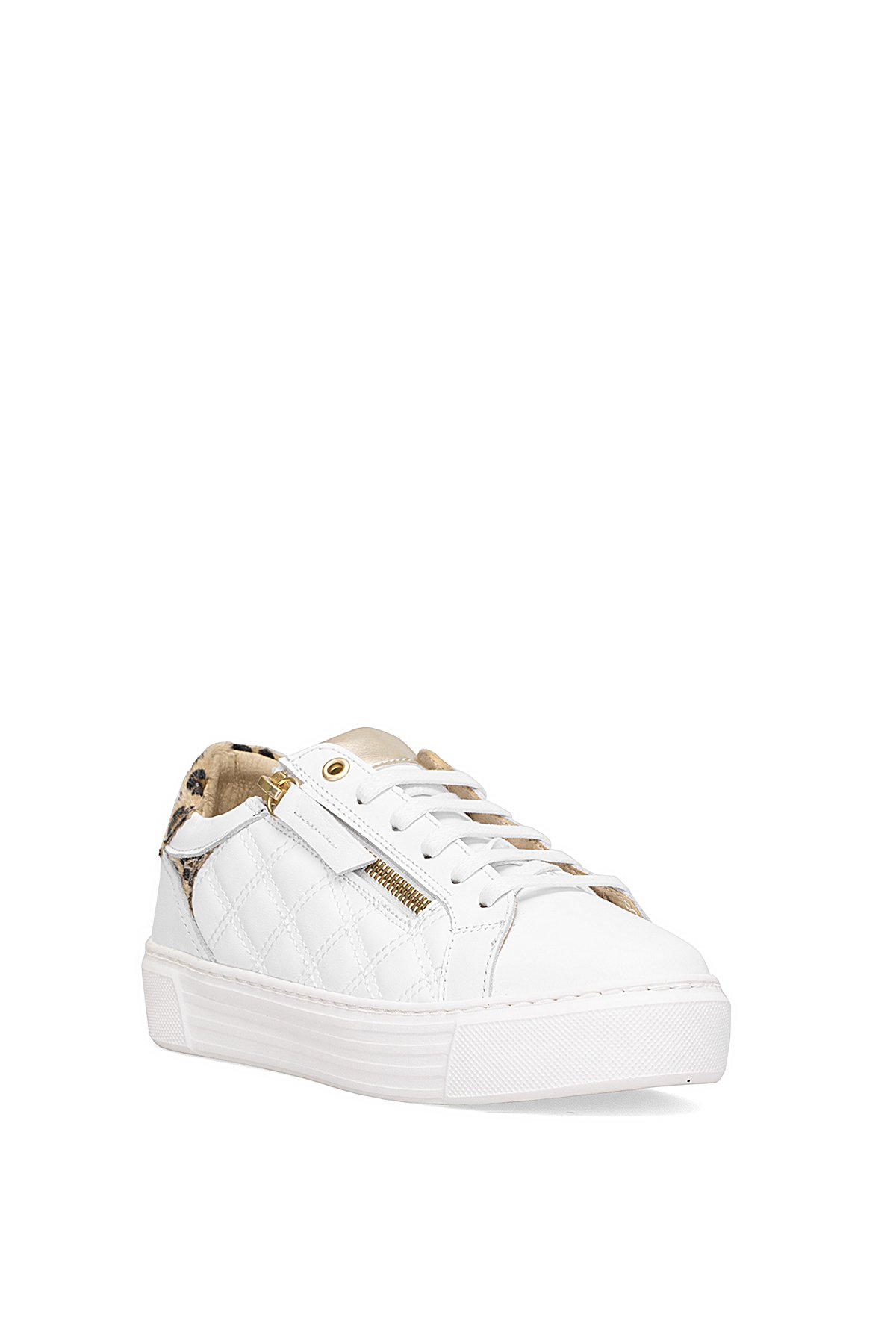 D25KA-7305 Kadın Hakiki Deri Casual Ayakkabı Beyaz - Görsel 3