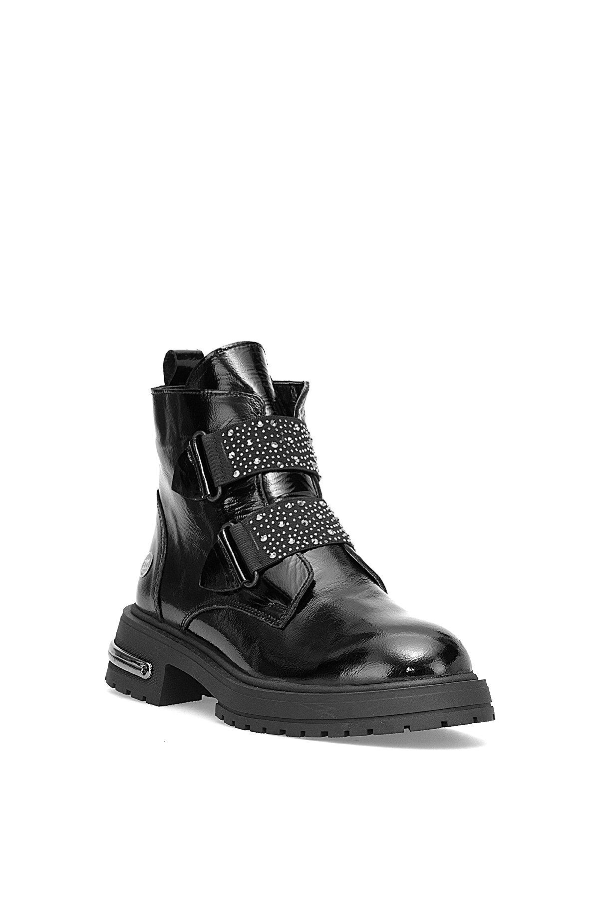 D25KB-8175 Kadın Hakiki Rugan Deri Topuklu Bot Siyah - Görsel 3