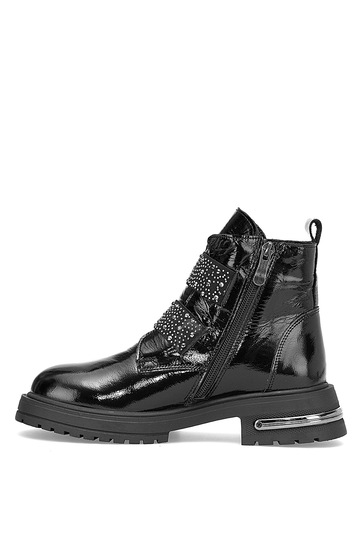 D25KB-8175 Kadın Hakiki Rugan Deri Topuklu Bot Siyah - Görsel 4