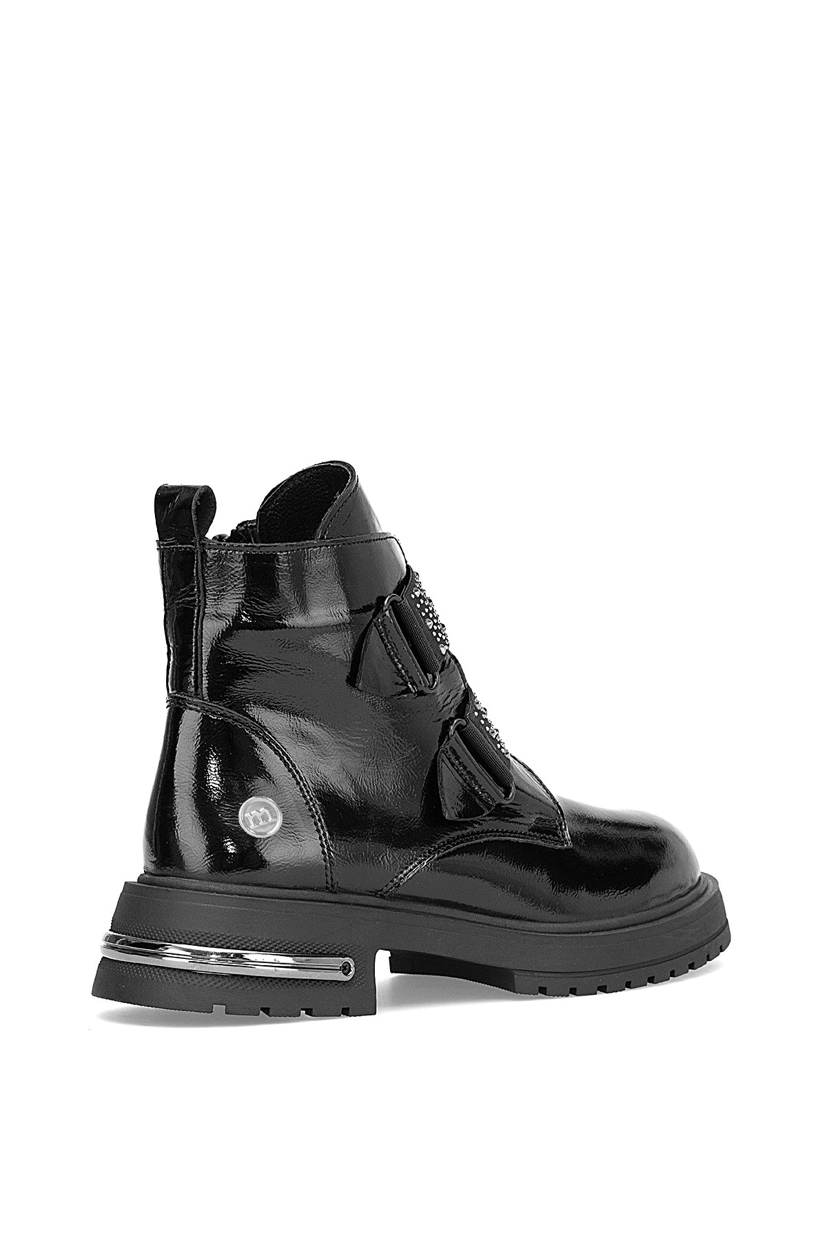 D25KB-8175 Kadın Hakiki Rugan Deri Topuklu Bot Siyah - Görsel 5