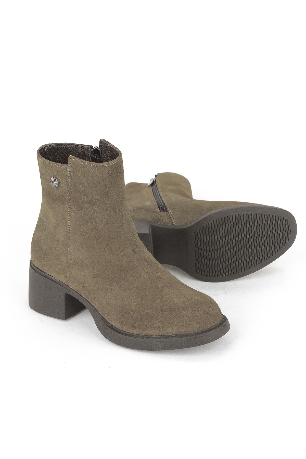 Kadın Hakiki Deri Bot 153359Z6212 Vizon - Görsel 5