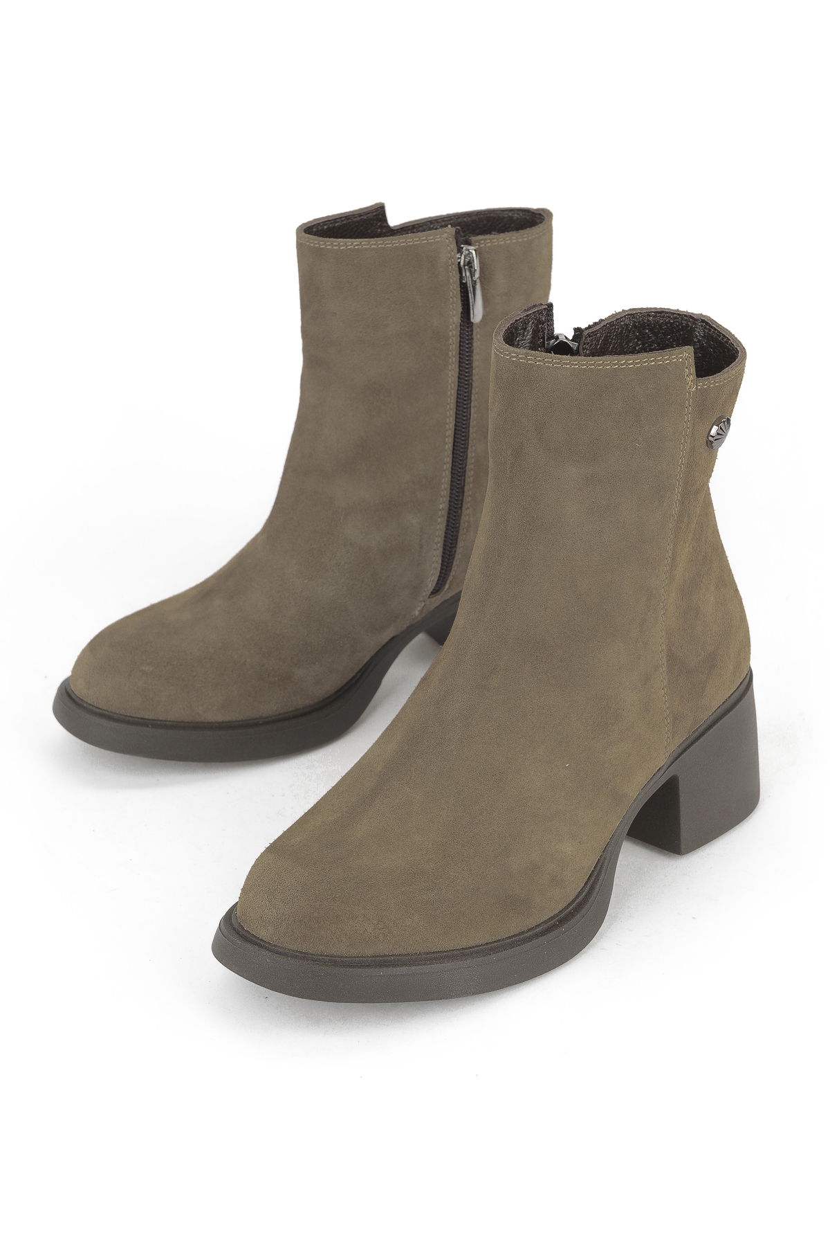 Kadın Hakiki Deri Bot 153359Z6212 Vizon - Görsel 6