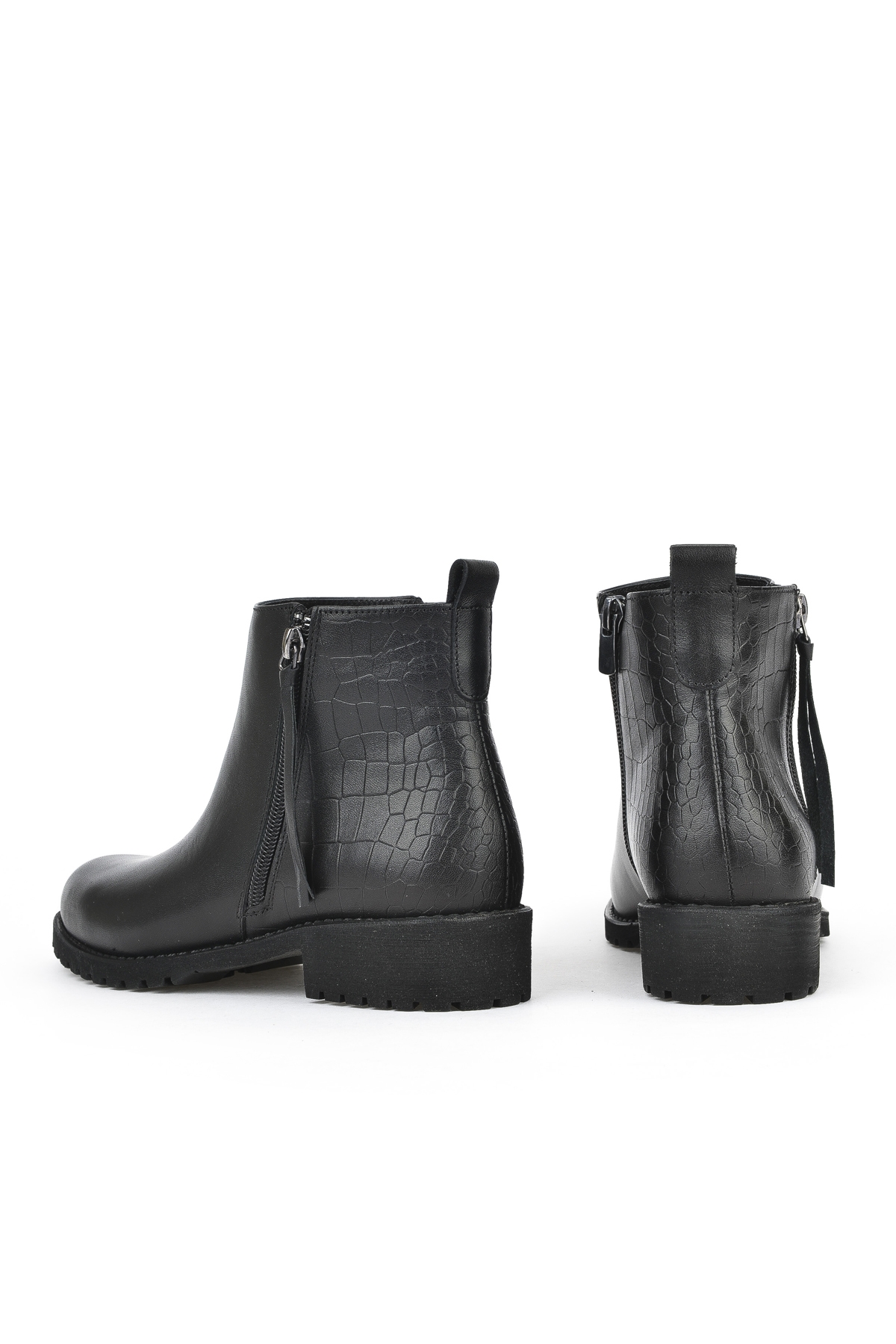 Kadın Hakiki Deri BOT 15319Z6103 Siyah - Görsel 4