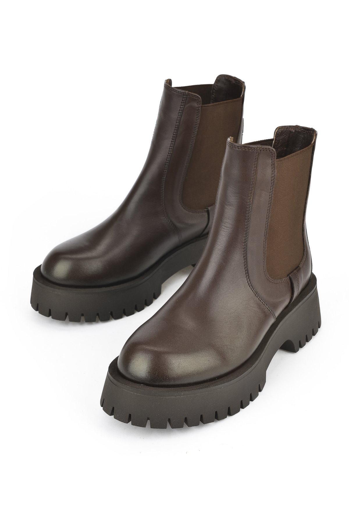 Kadın Hakiki Deri BOT 15319Z66453 Kahve - Görsel 6