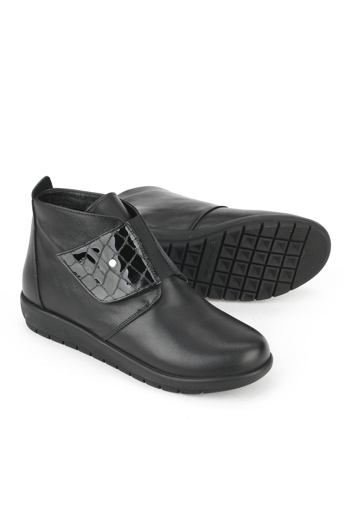 Kadın Hakiki Deri Konfor Bot 1531022Z7551 Siyah - Görsel 5