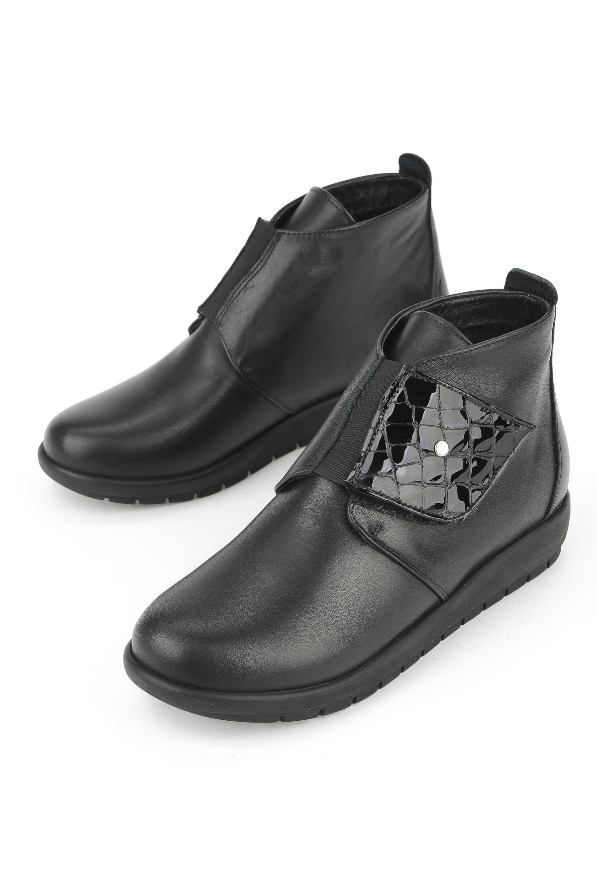 Kadın Hakiki Deri Konfor Bot 1531022Z7551 Siyah - Görsel 6