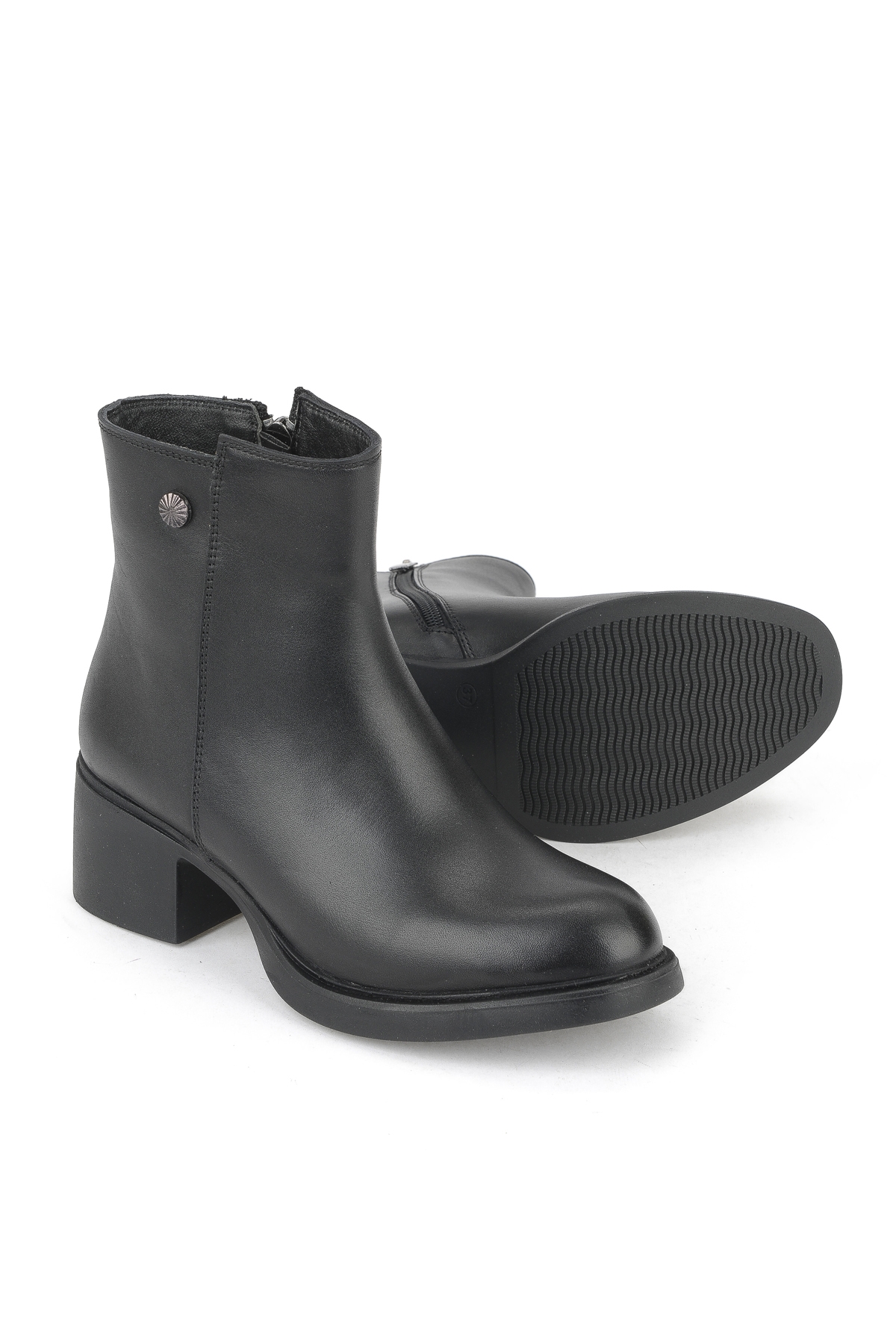 Kadın Hakiki Deri Bot 153359Z621 Siyah - Görsel 5