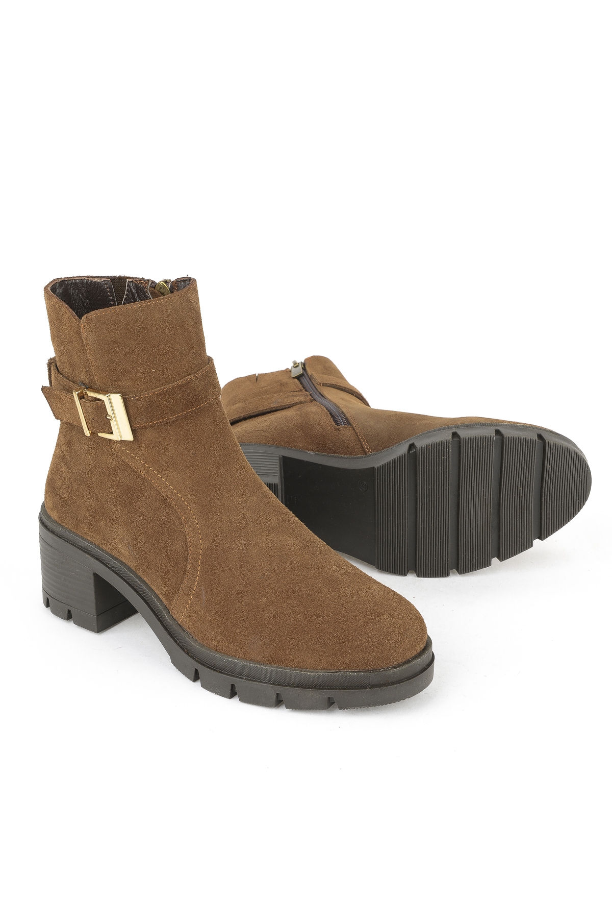 Kadın Hakiki Deri Bot 1531022Z76942 Tütün - Görsel 5