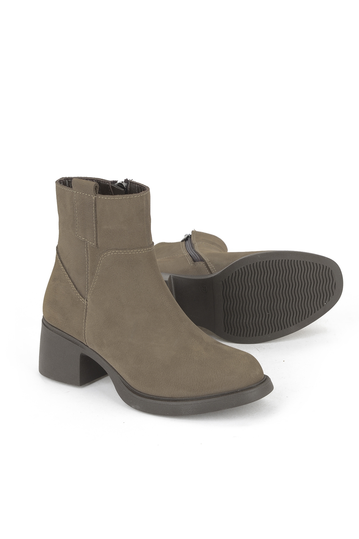 Kadın Hakiki Deri Bot 153359Z623 Vizon - Görsel 5