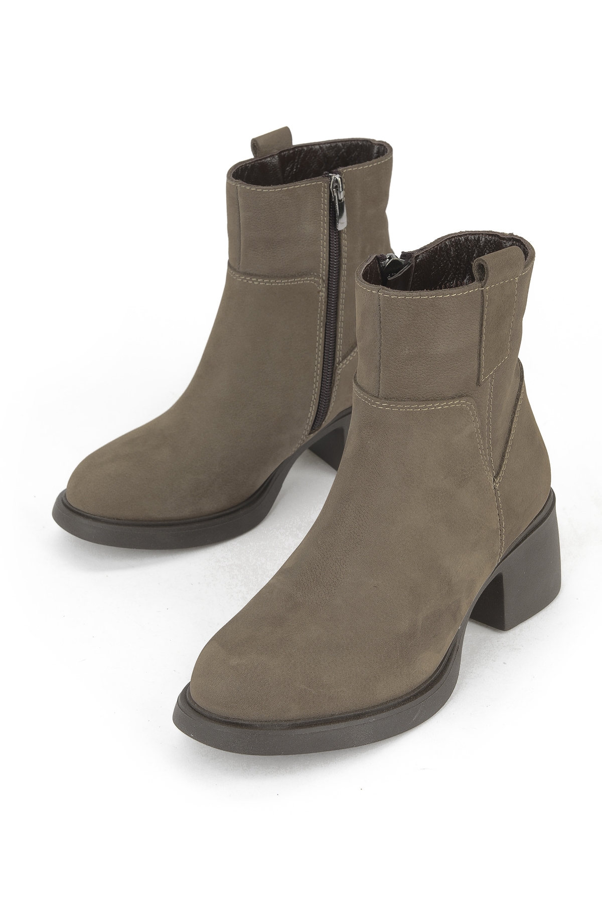 Kadın Hakiki Deri Bot 153359Z623 Vizon - Görsel 6