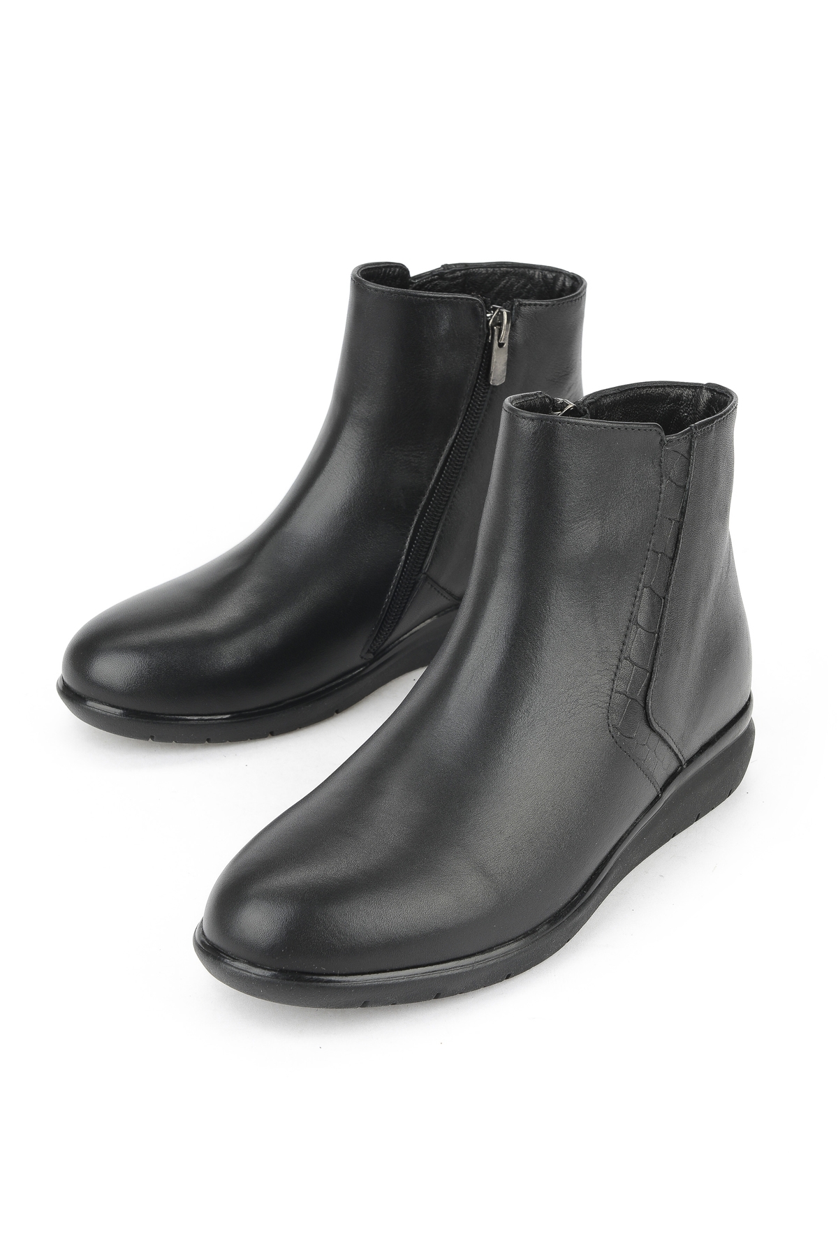 Kadın Hakiki Deri Konfor Bot 1531022Z7647 Siyah - Görsel 6