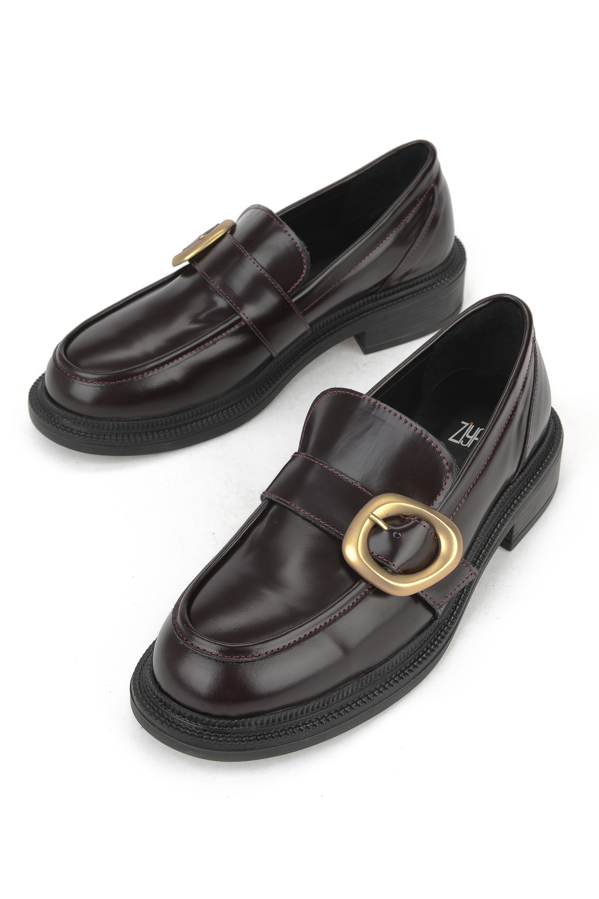 Kadın Hakiki Deri Ayakkabı 153111Z22410 Bordo - Görsel 6