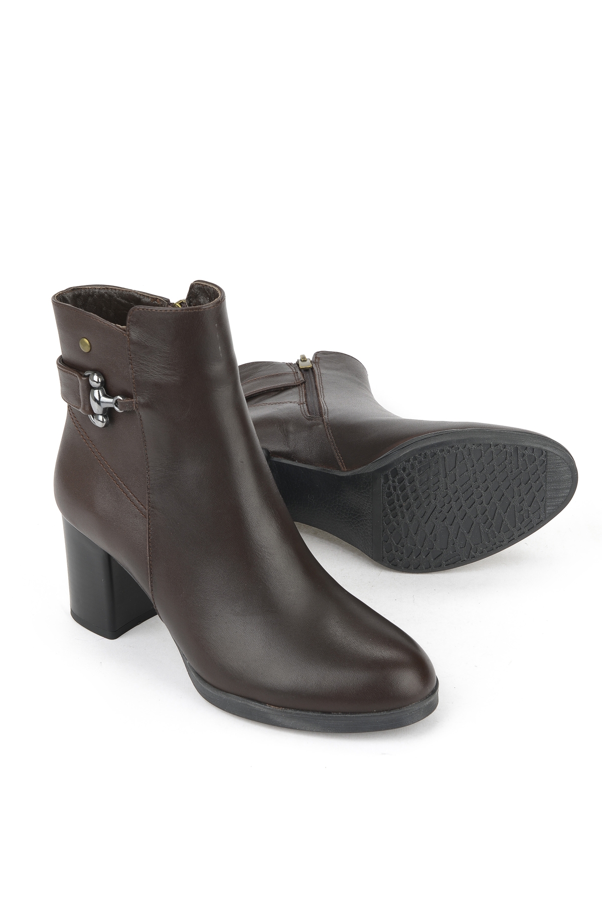 Kadın Hakiki Deri Bot 1531022Z7571 Kahve - Görsel 5