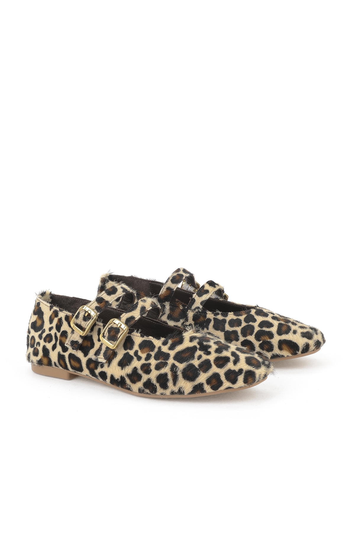 Kadın Hakiki Deri Babet 153111Z40831 Bej-Leopar - Görsel 3