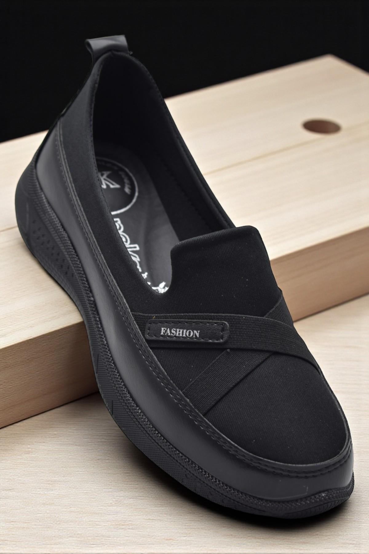 106 Streçli Taşlı Ortopedik Taban Günlük Kadın Ayakkabı Babet Casual Günlük Ayakkabı - Görsel 4