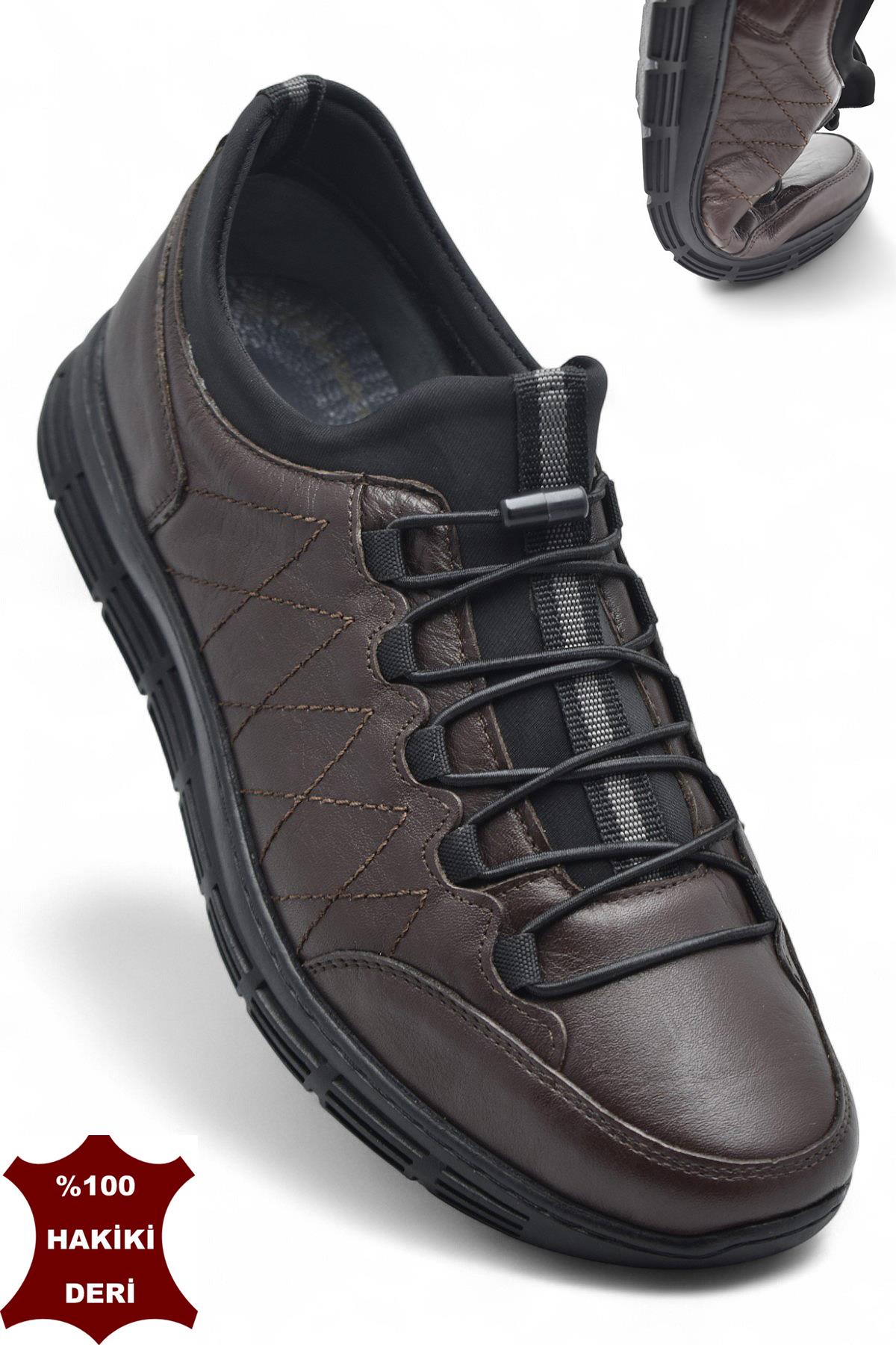 3216 Ortopedik Taban Günlük Hakiki Deri Erkek Ayakkabı Kauçuk Taban Casual Ayakkabı - Görsel 3