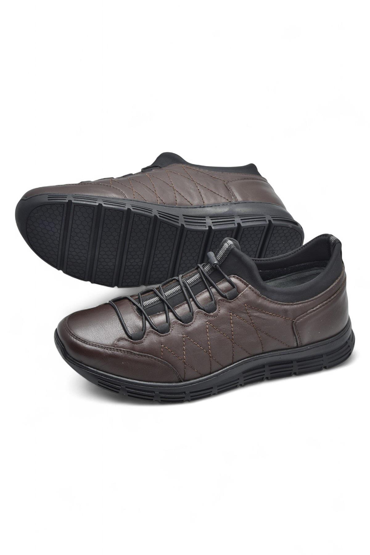 3216 Ortopedik Taban Günlük Hakiki Deri Erkek Ayakkabı Kauçuk Taban Casual Ayakkabı - Görsel 4