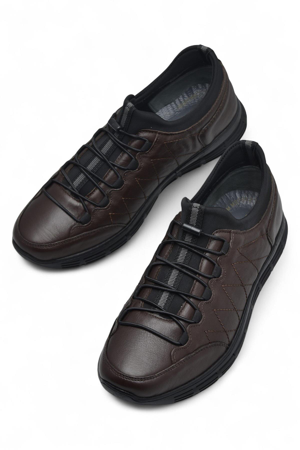 3216 Ortopedik Taban Günlük Hakiki Deri Erkek Ayakkabı Kauçuk Taban Casual Ayakkabı - Görsel 5