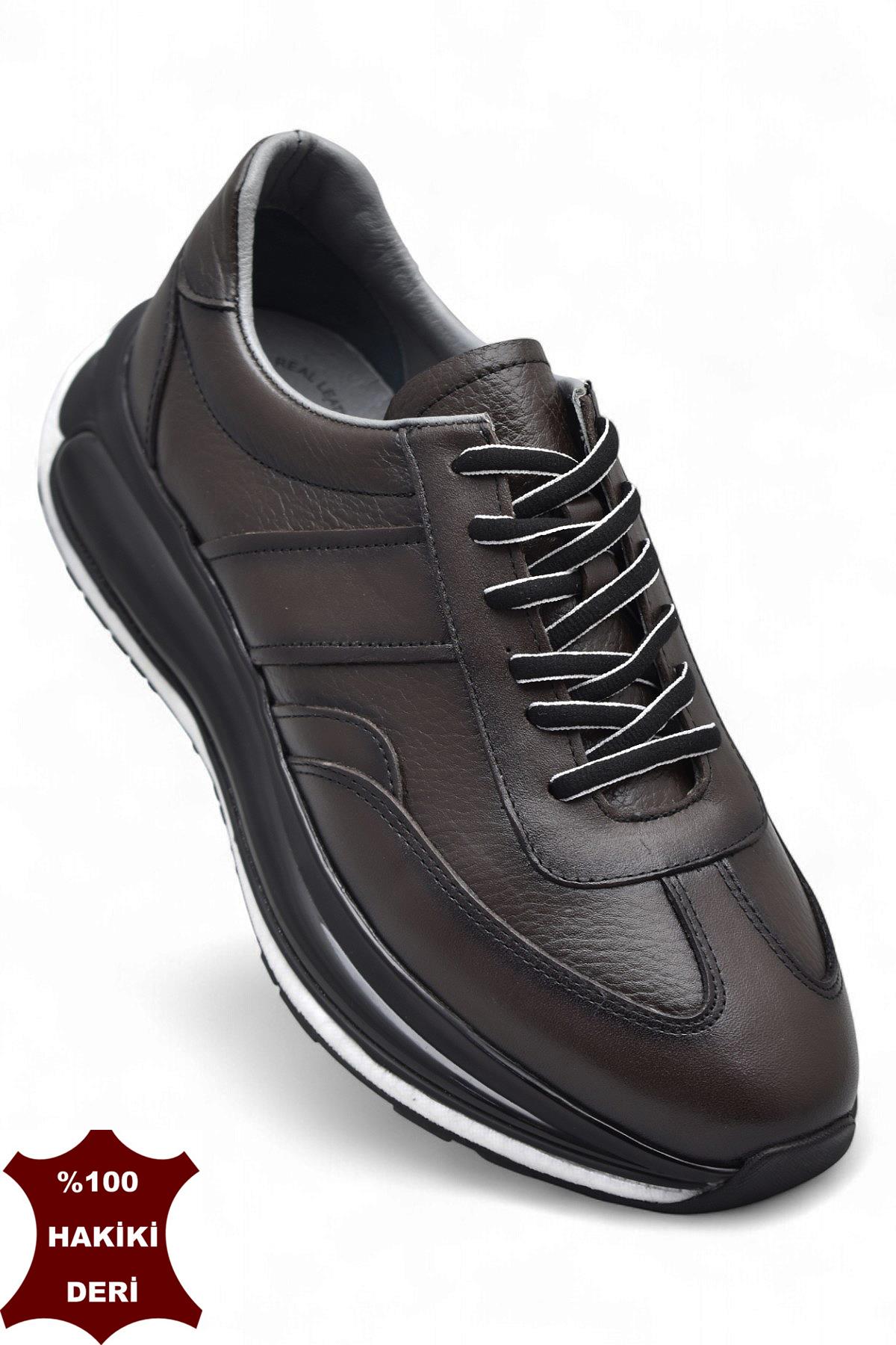 1217-1 Ortopedik Taban Hakiki Deri Günlük Erkek Ayakkabı Kauçuk Taban Casual Ayakkabı - Görsel 8