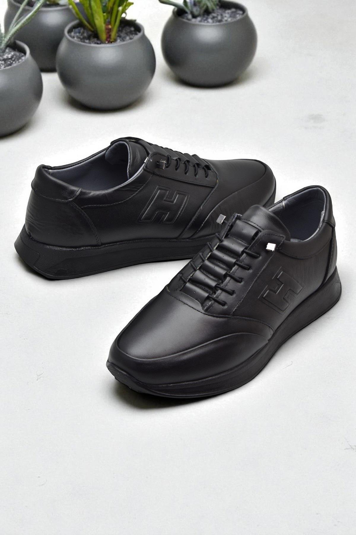 425M Ortopedik Taban Günlük Hakiki Deri Erkek Ayakkabı Casual Ayakkabı Lastik Bağcıklı - Görsel 5