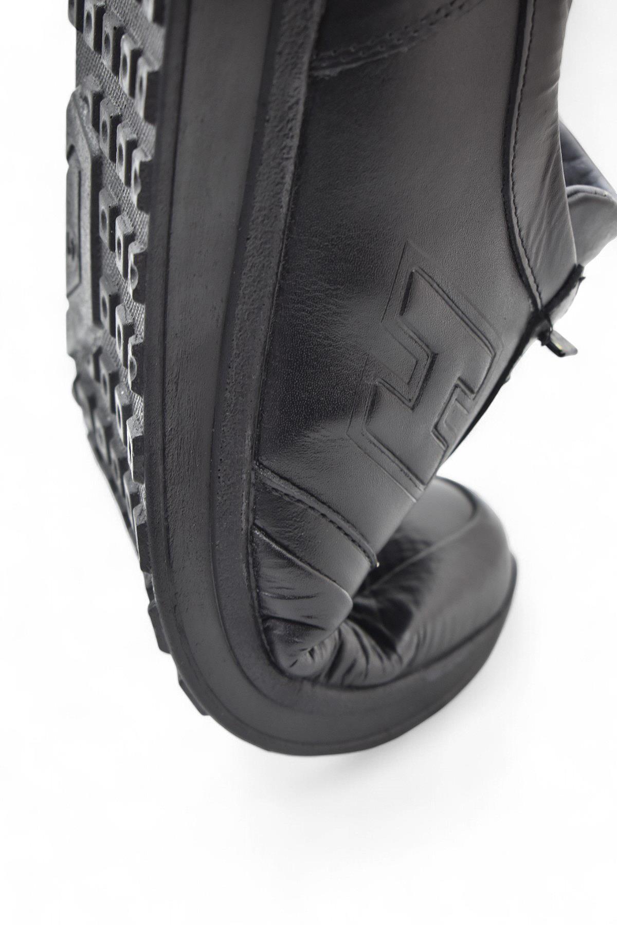 425M Ortopedik Taban Günlük Hakiki Deri Erkek Ayakkabı Casual Ayakkabı Lastik Bağcıklı - Görsel 8