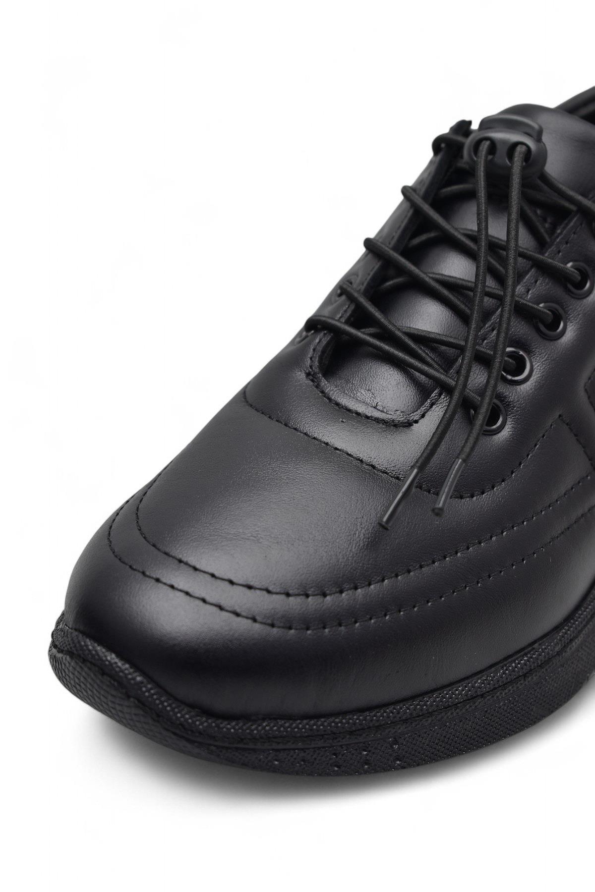 701 Tam Ortopedik Taban Hakiki Deri Erkek Ayakkabı Kadın Ayakkabı Kaymaz Taban Unisex Ayakkabı Lastikli Bağcık - Görsel 9