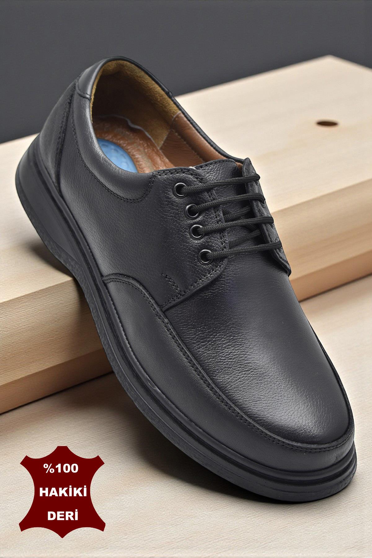 TAB430 Ortopedik Taban Hakiki Deri Erkek Ayakkabı Mevsimlik Baba Ayakkabısı - Görsel 2