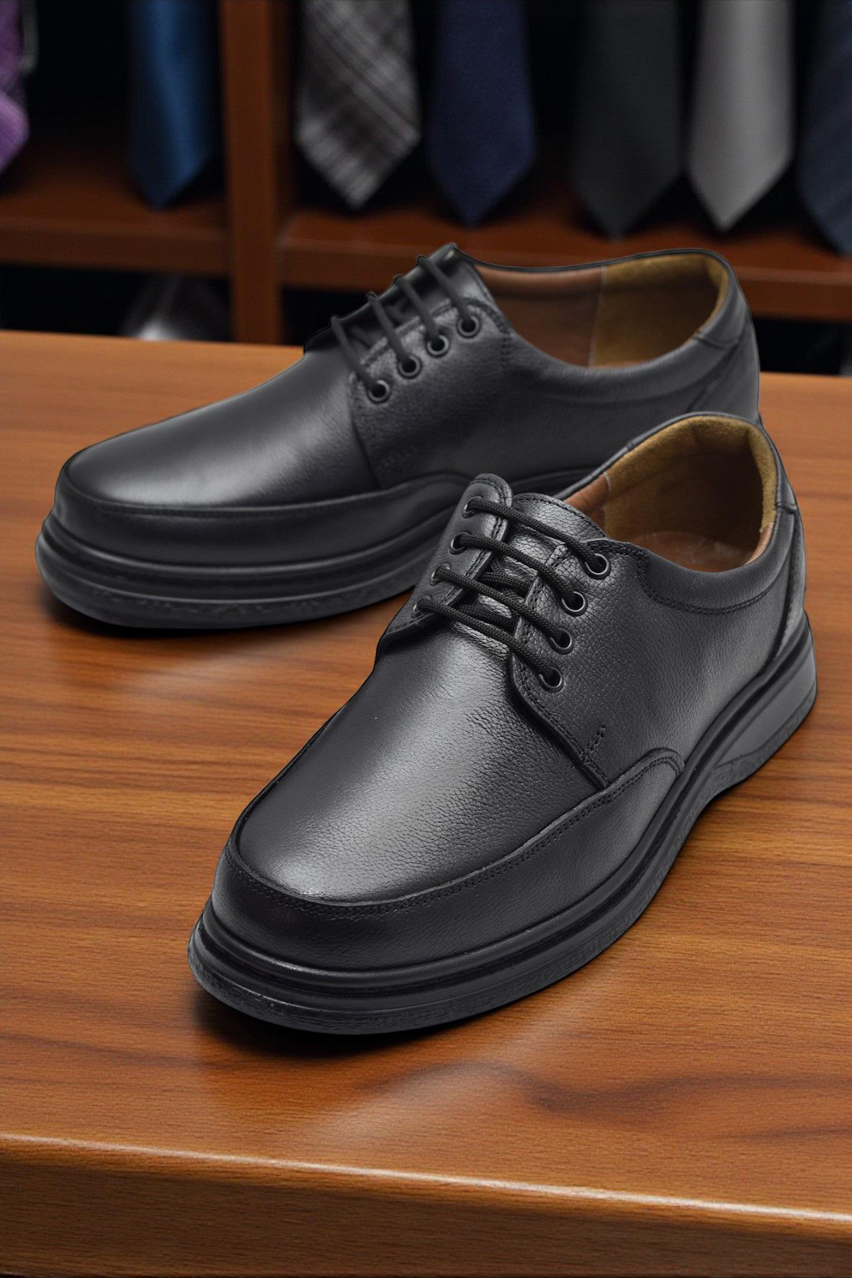 TAB430 Ortopedik Taban Hakiki Deri Erkek Ayakkabı Mevsimlik Baba Ayakkabısı - Görsel 3