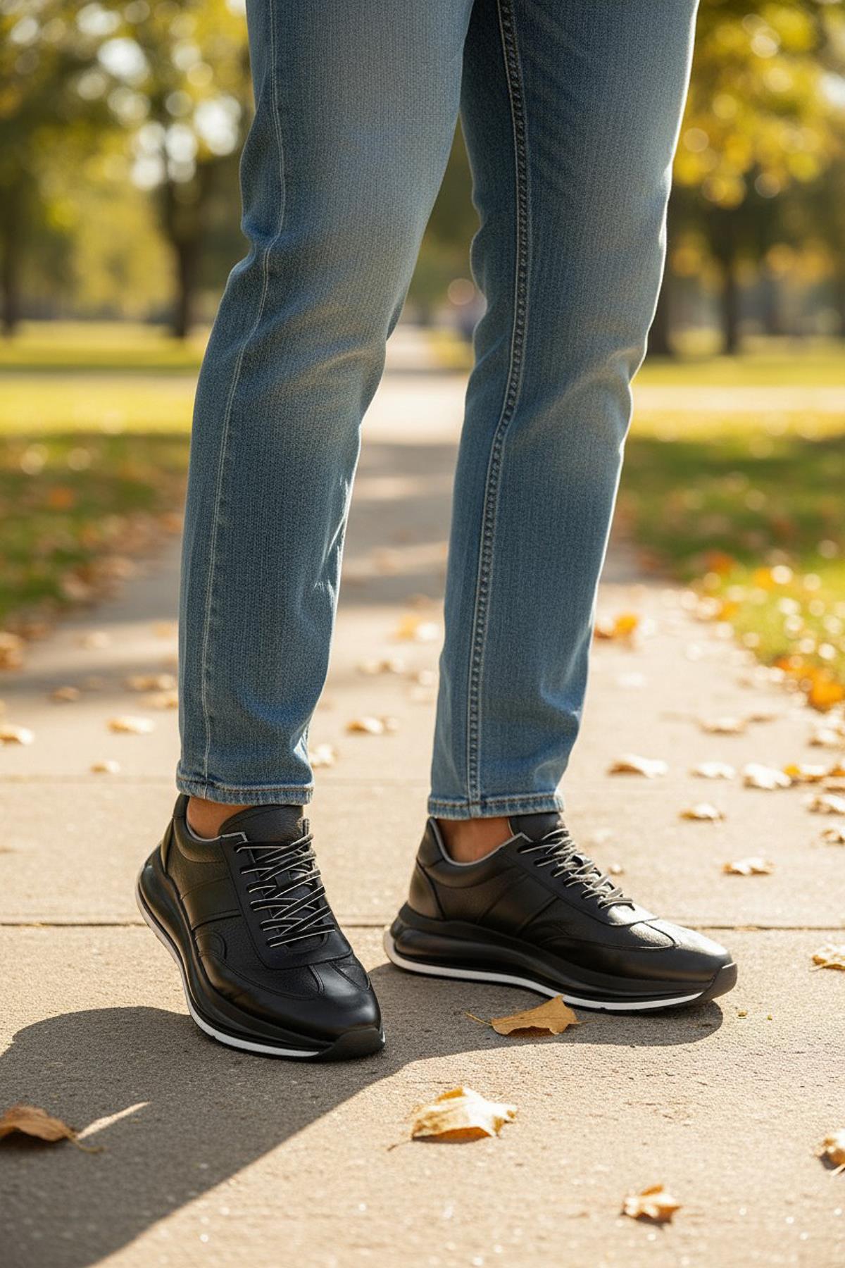 1217-1 Ortopedik Taban Hakiki Deri Günlük Erkek Ayakkabı Kauçuk Taban Casual Ayakkabı - Görsel 2