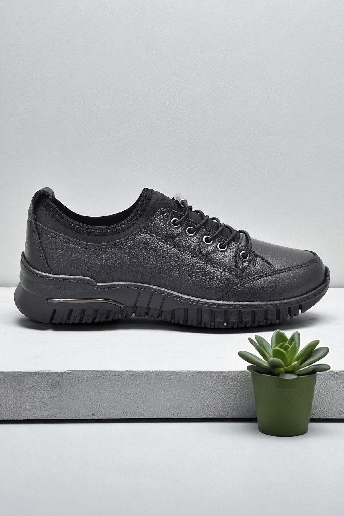 1988-1 Tam Ortopedik %100 Hakiki Deri Günlük Ayakkabı Kadın Ayakkabı Kaymaz Taban - Görsel 2