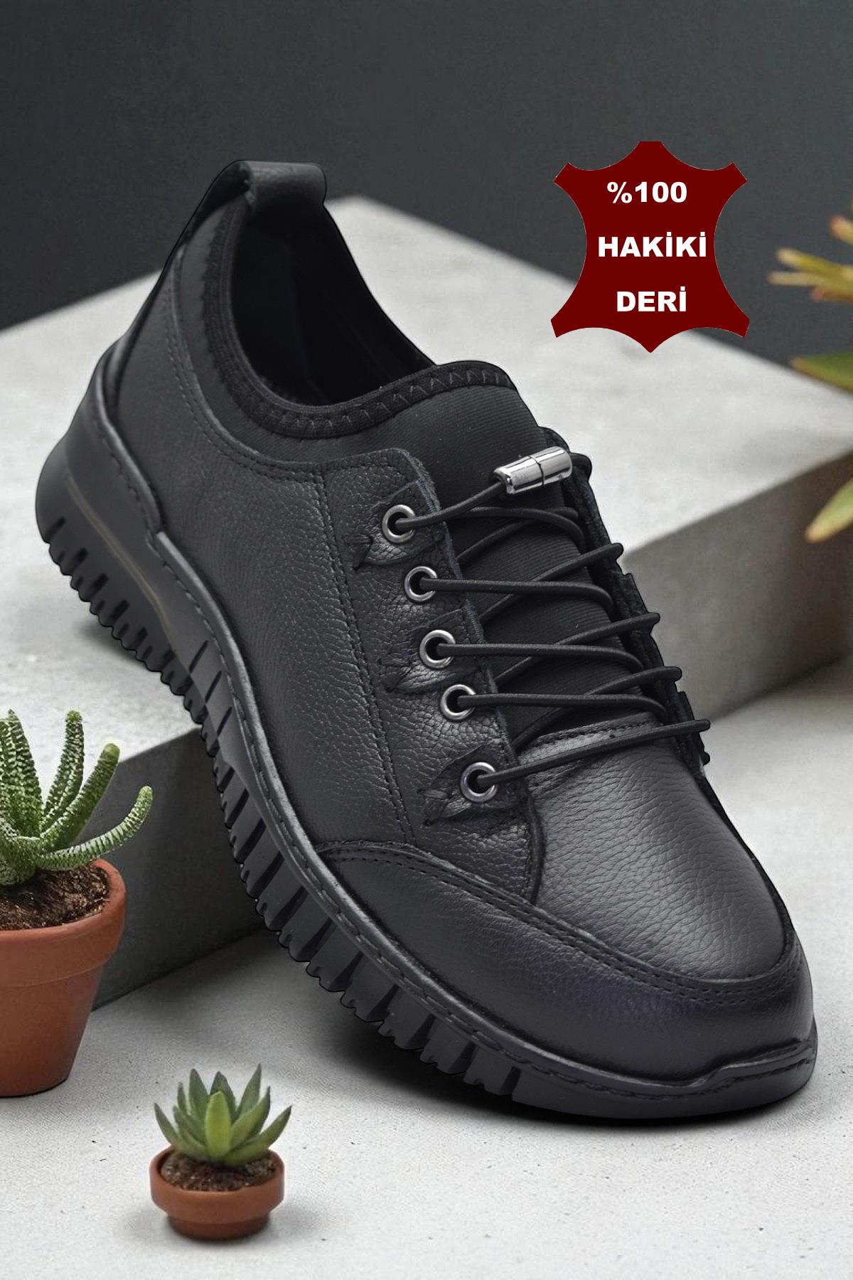 1988-1 Tam Ortopedik %100 Hakiki Deri Günlük Ayakkabı Kadın Ayakkabı Kaymaz Taban - Görsel 4