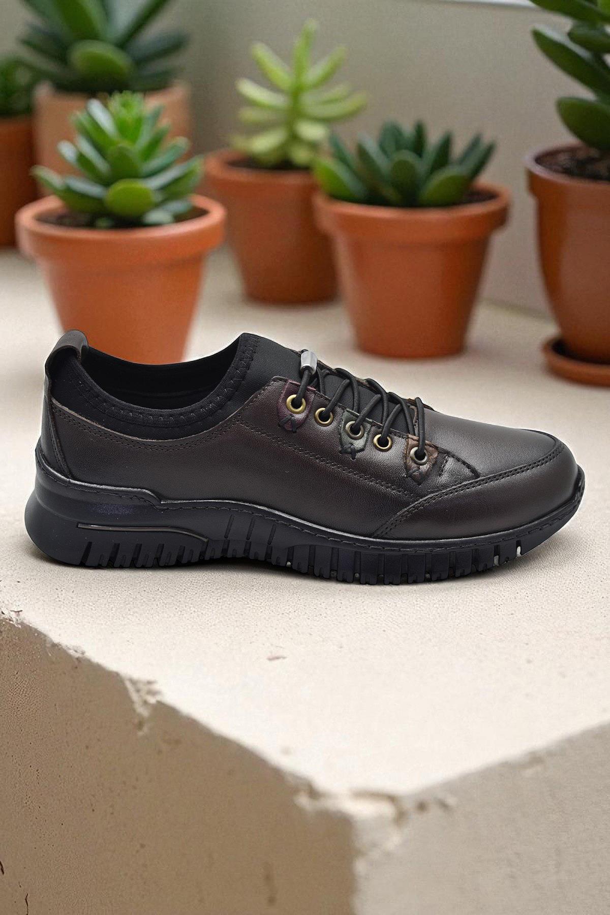 1988-1 Tam Ortopedik %100 Hakiki Deri Günlük Ayakkabı Kadın Ayakkabı Kaymaz Taban - Görsel 2