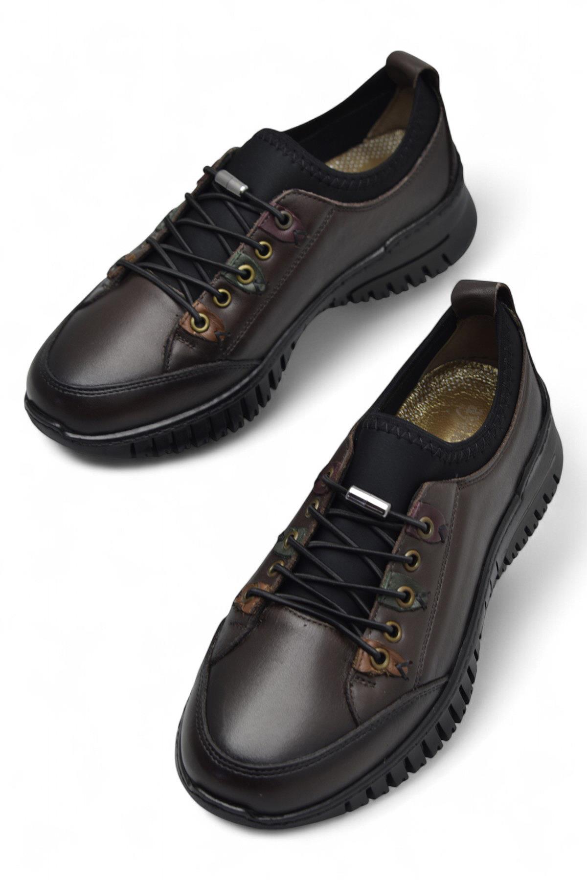 1988-1 Tam Ortopedik %100 Hakiki Deri Günlük Ayakkabı Kadın Ayakkabı Kaymaz Taban - Görsel 5