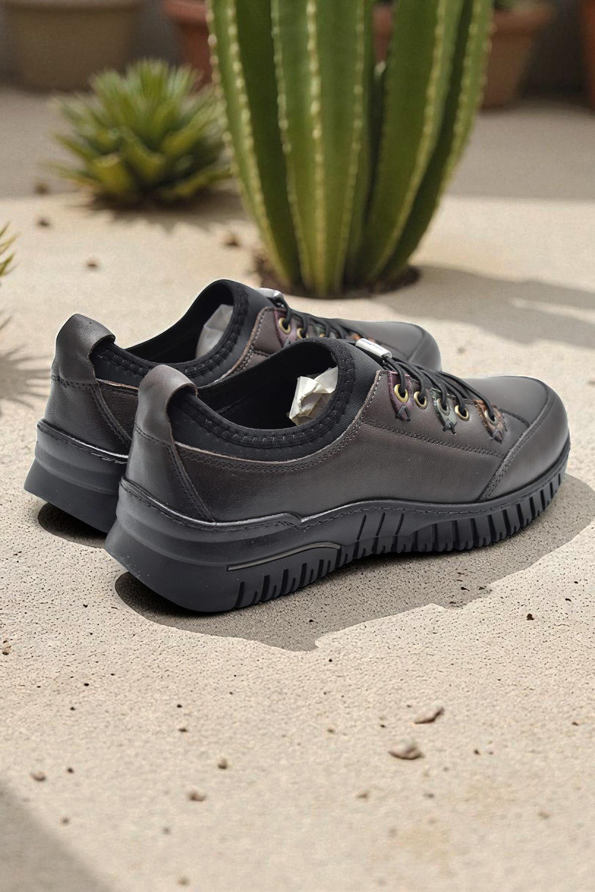 1988-1 Tam Ortopedik %100 Hakiki Deri Günlük Ayakkabı Kadın Ayakkabı Kaymaz Taban - Görsel 7
