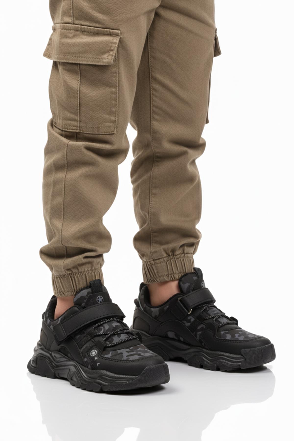 2021 F Siyah-Füme-Gri Çocuk Spor Ayakkabı - Görsel 4