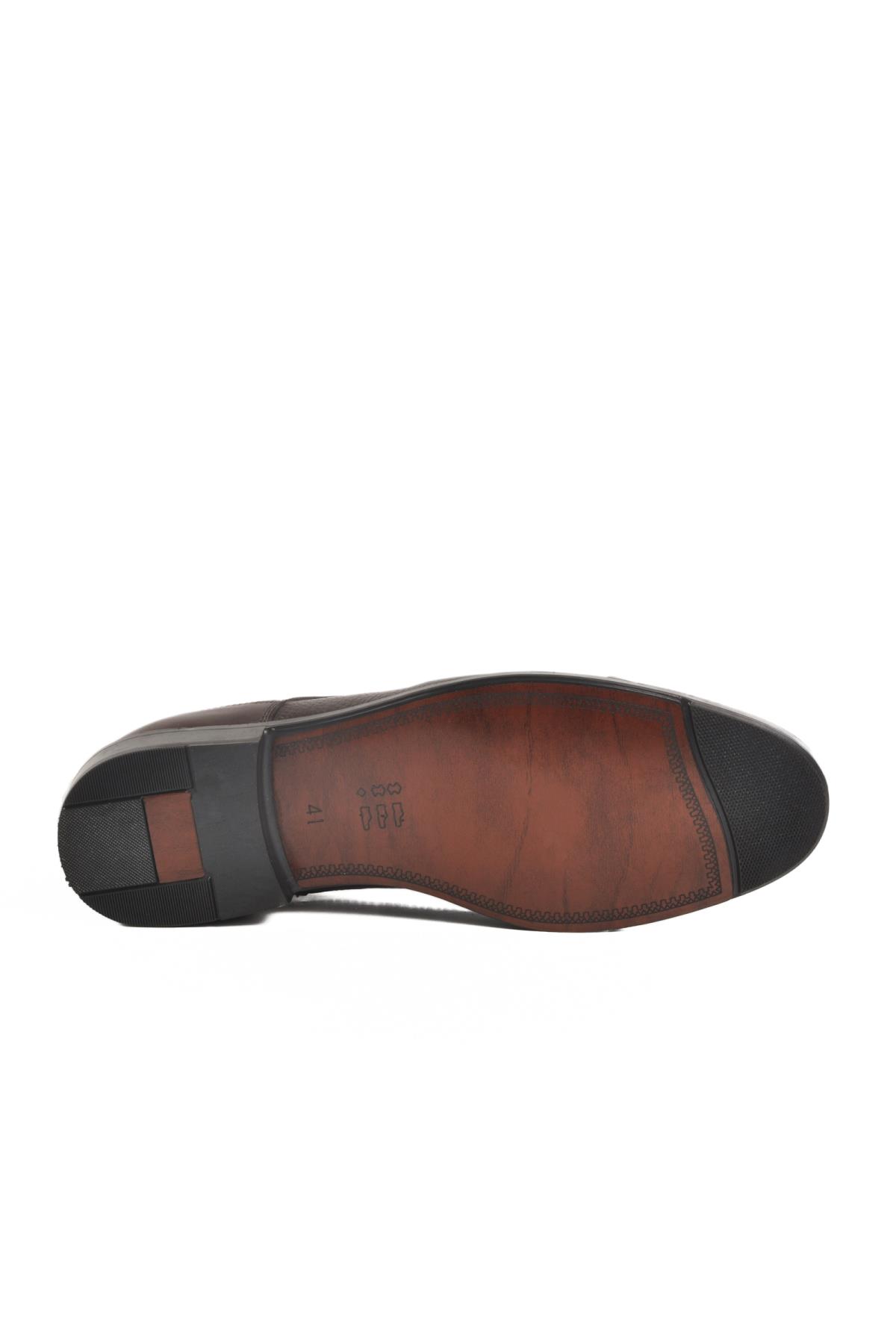 1612200 M Kahverengi Hakiki Deri Bağcıklı Erkek Klasik Ayakkabı - Görsel 6
