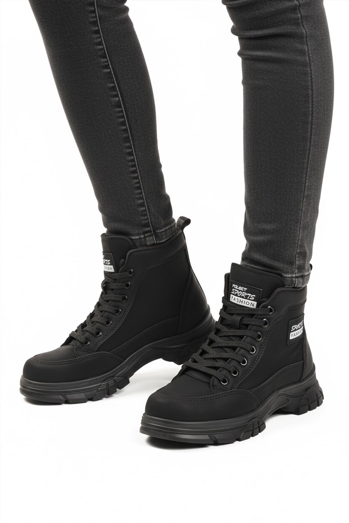 24090 Z Siyah Nubuk Kadın Bot - Görsel 4