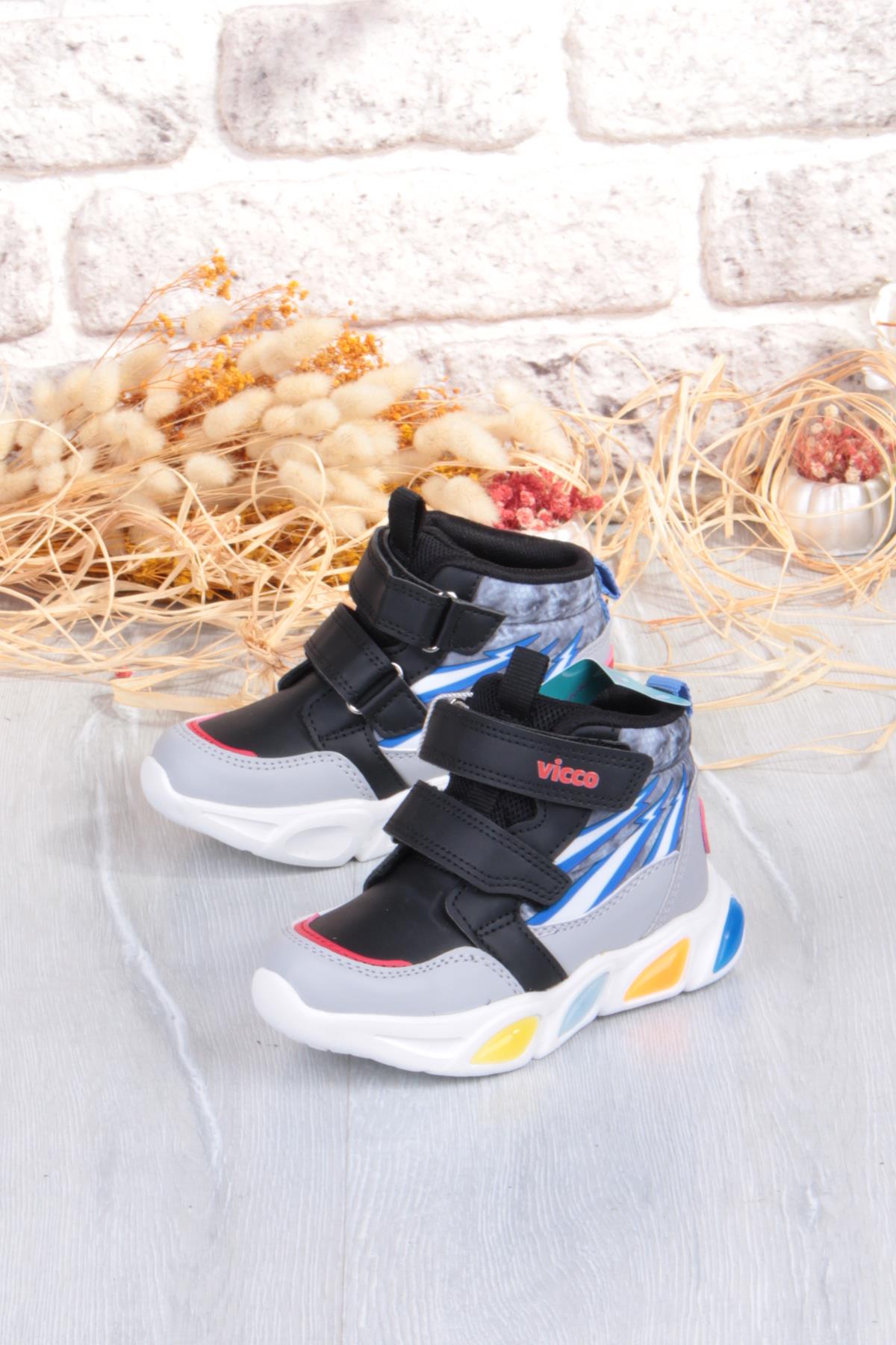 946.B25K.420 David Siyah Rahat Hafif Işıklı Erkek Çocuk Bot - Görsel 4