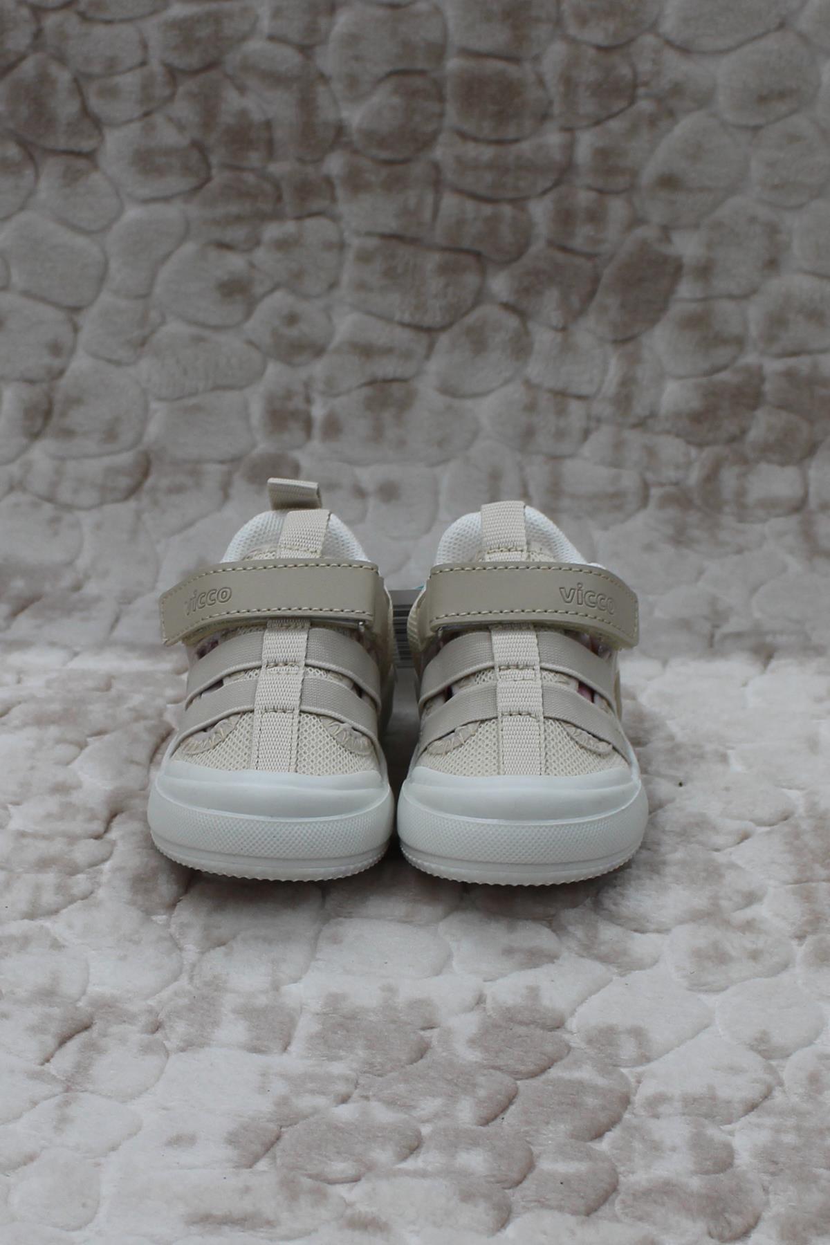 346.P24Y.145 Momo Bej Keten Işıklı Erkek Çocuk Ayakkabı - Görsel 4