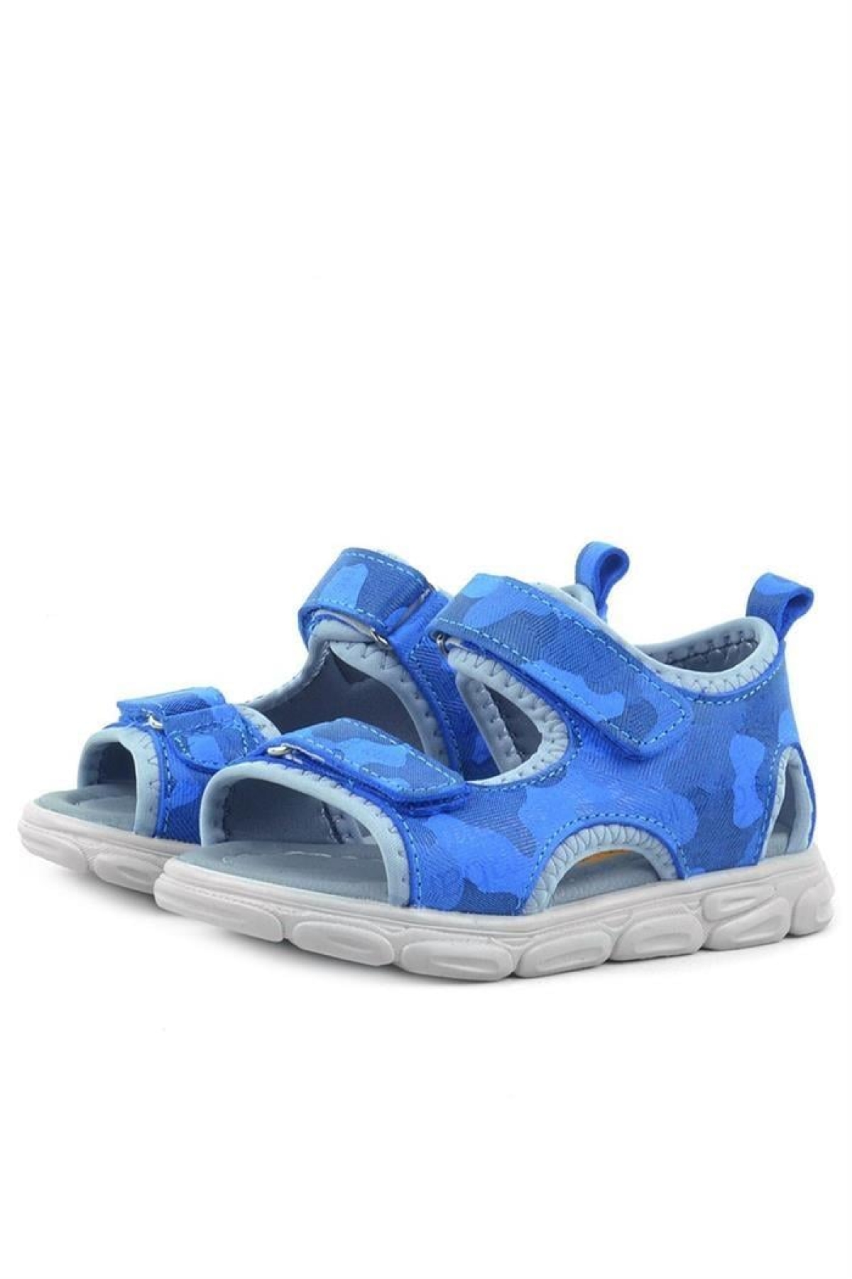 Wisps Hakiki Deri Mavi Kamuflaj Bebek Sandalet - Görsel 5