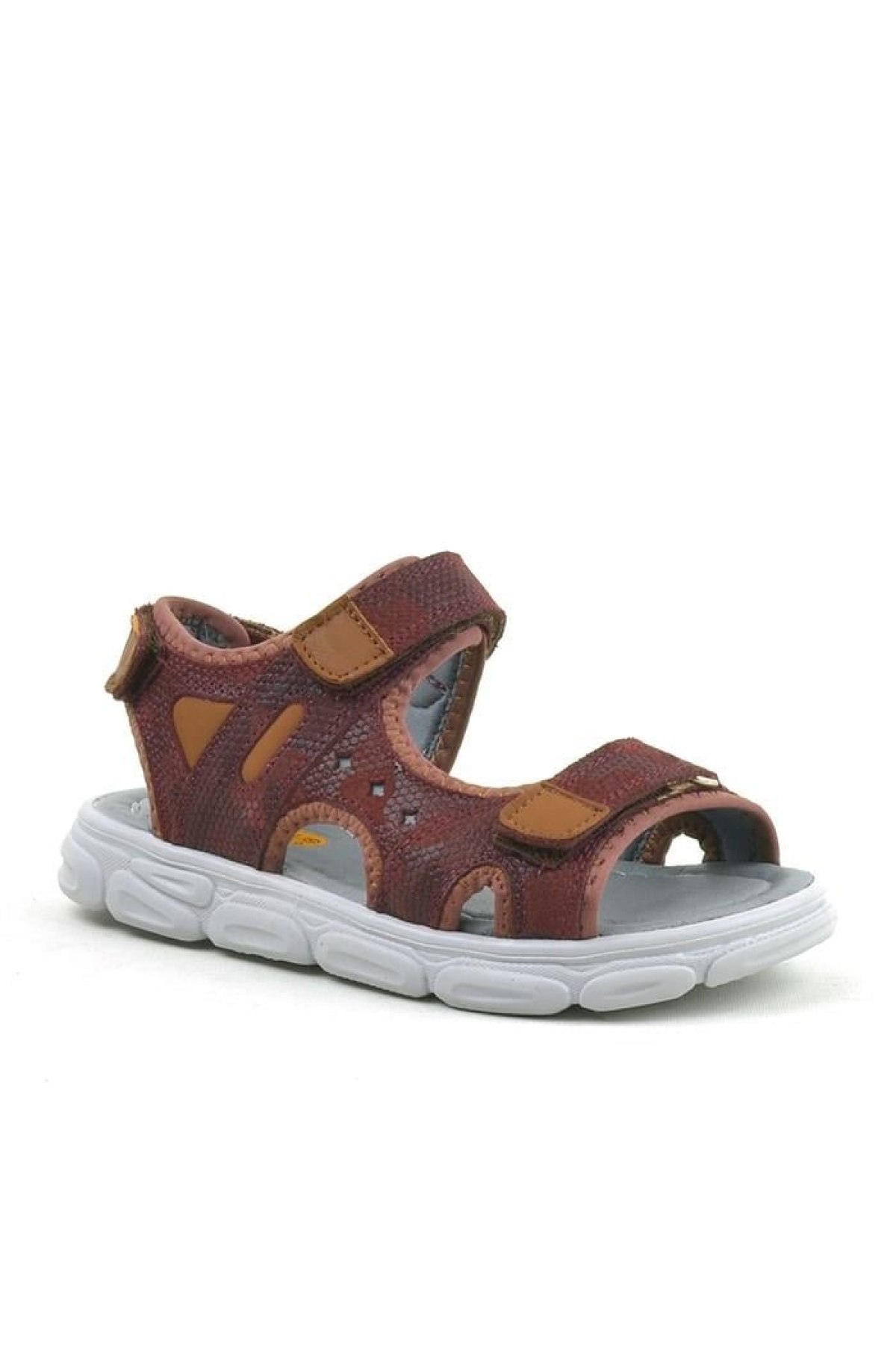 Flint Hakiki Deri Bordo Çocuk Sandalet - Görsel 2