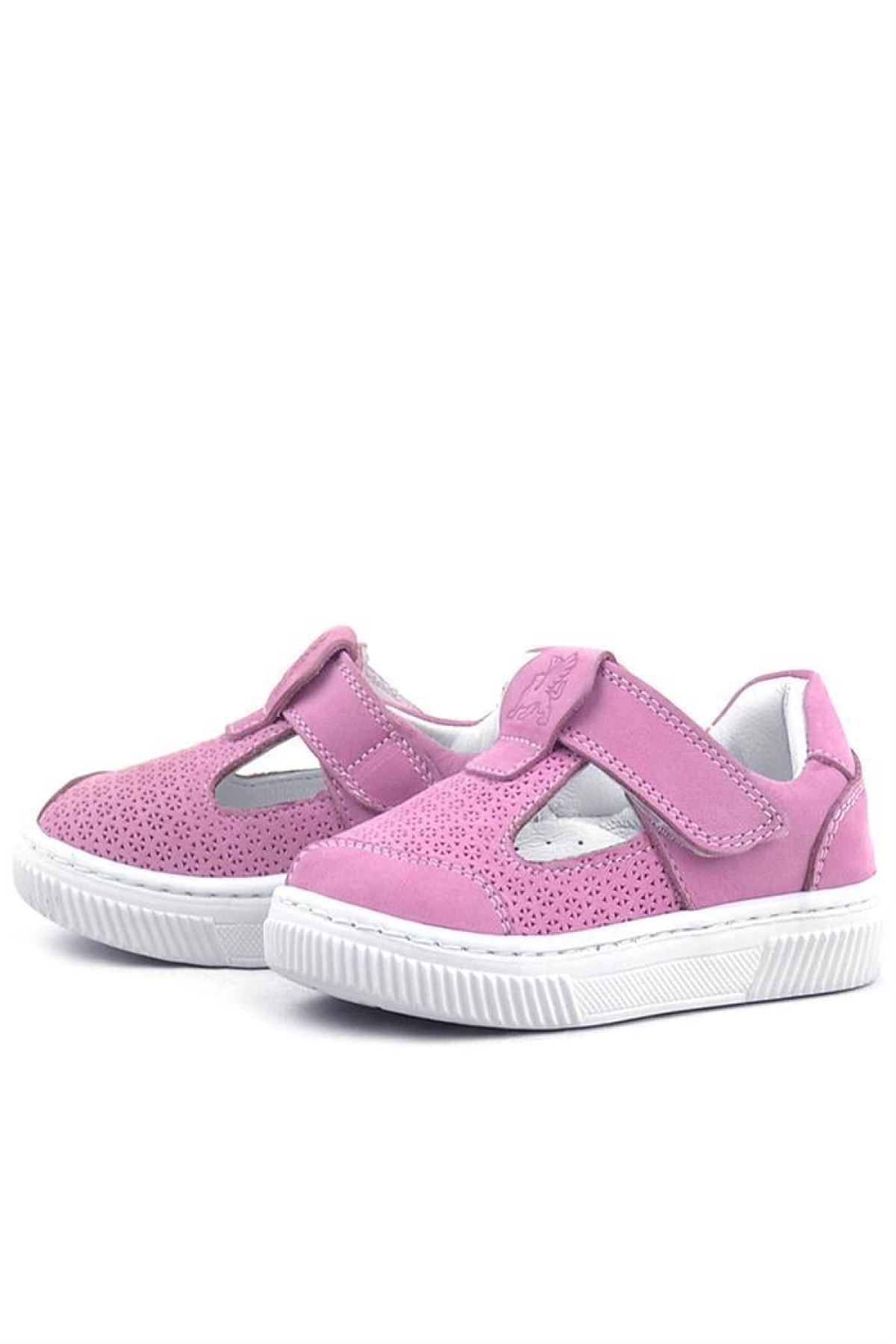 Bheem Hakiki Deri Pembe Cırtlı Bebek Sneaker Sandalet - Görsel 7