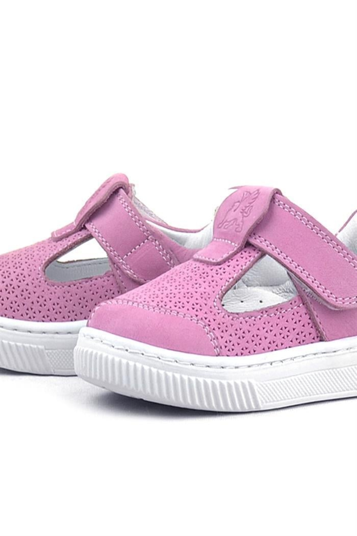 Bheem Hakiki Deri Pembe Cırtlı Bebek Sneaker Sandalet - Görsel 9