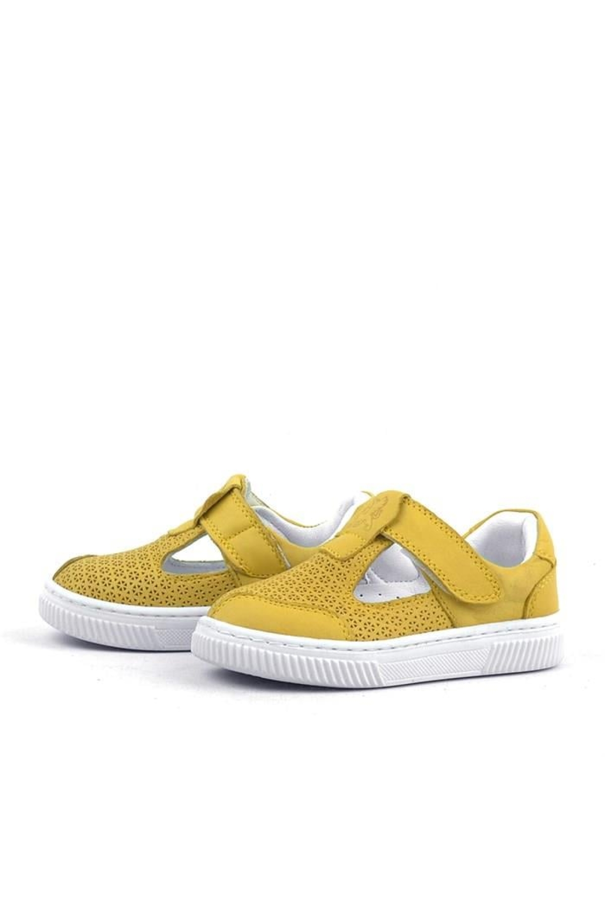 Bheem Hakiki Deri Sarı Cırtlı Bebek Sneaker Sandalet - Görsel 6